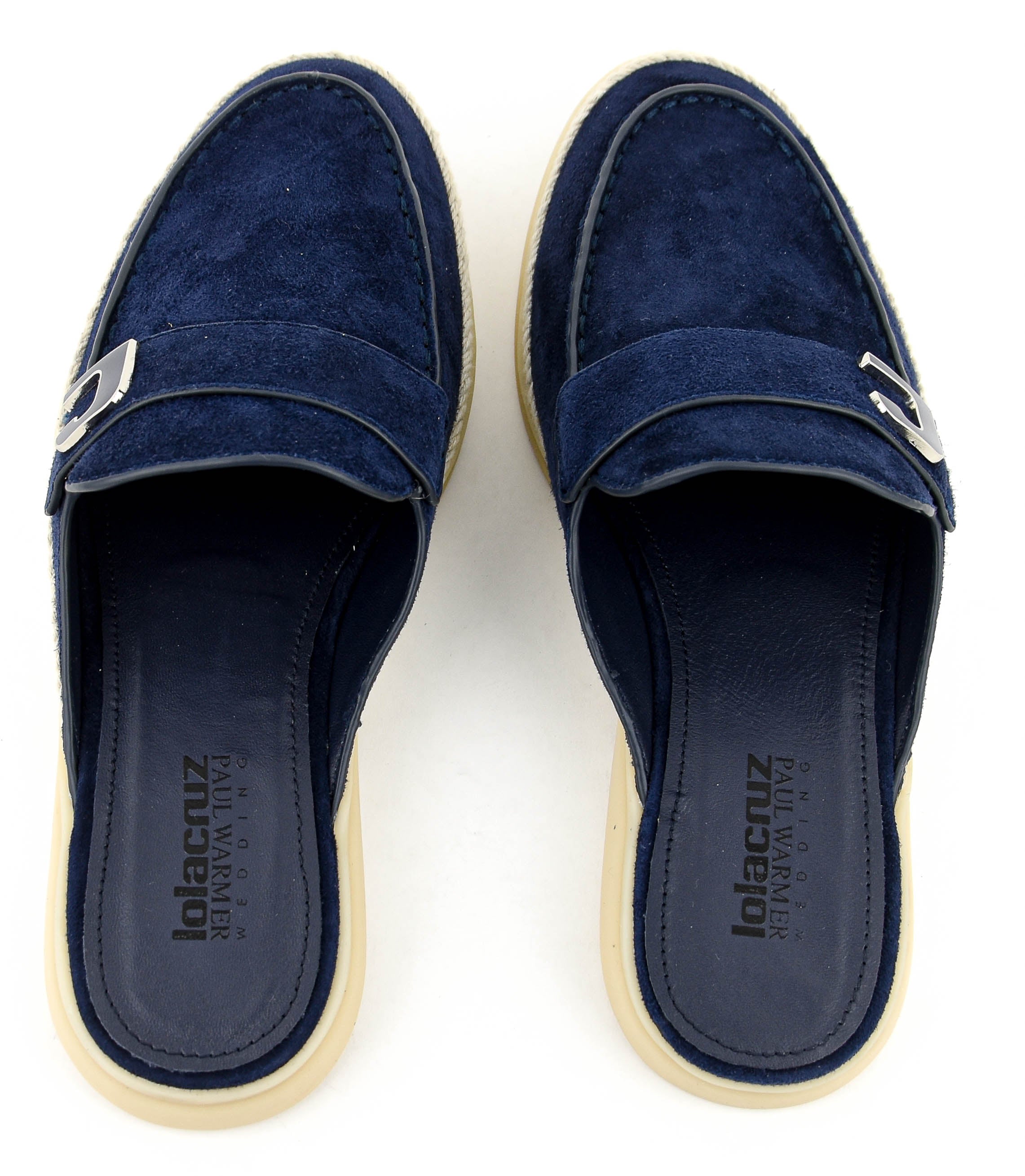 LOLA CRUZ RHODES MULE NAVY BLUE