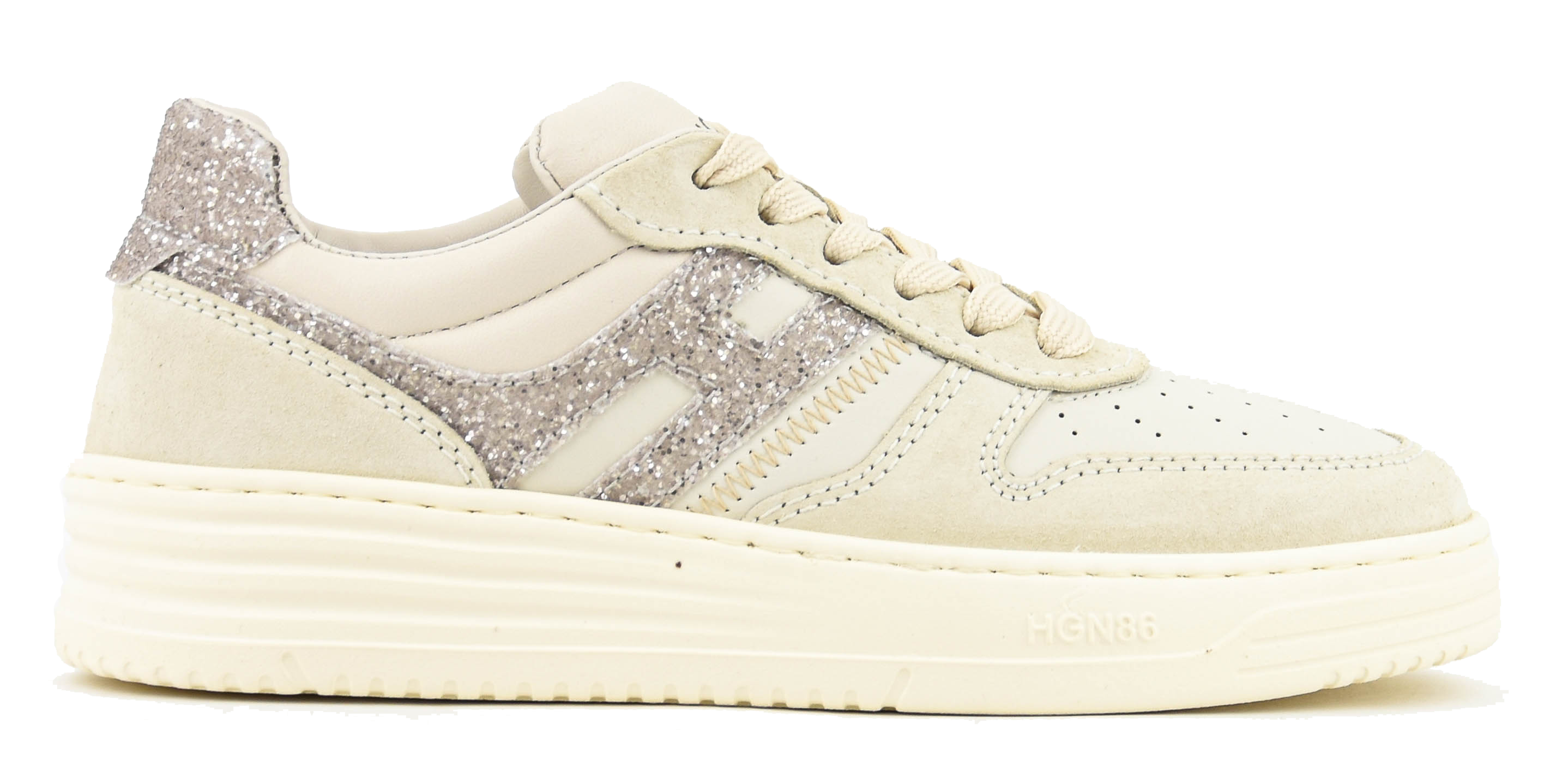 HOGAN  H630 SNEAKER WHITE GLITTER