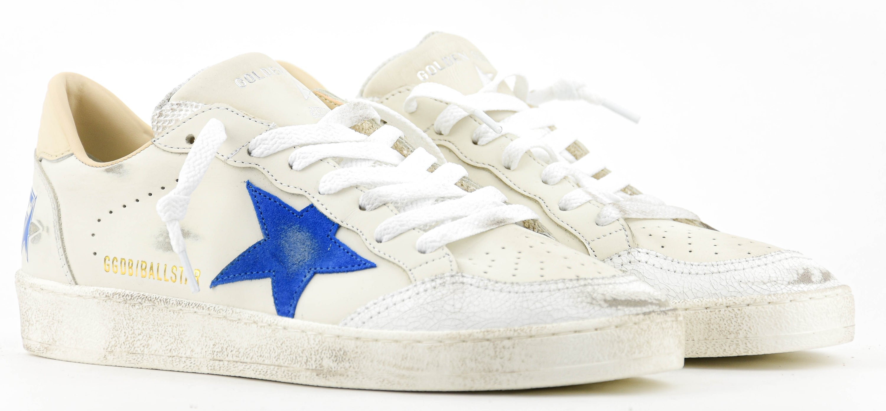 GOLDEN GOOSE BALLSTAR WHITE BLUE