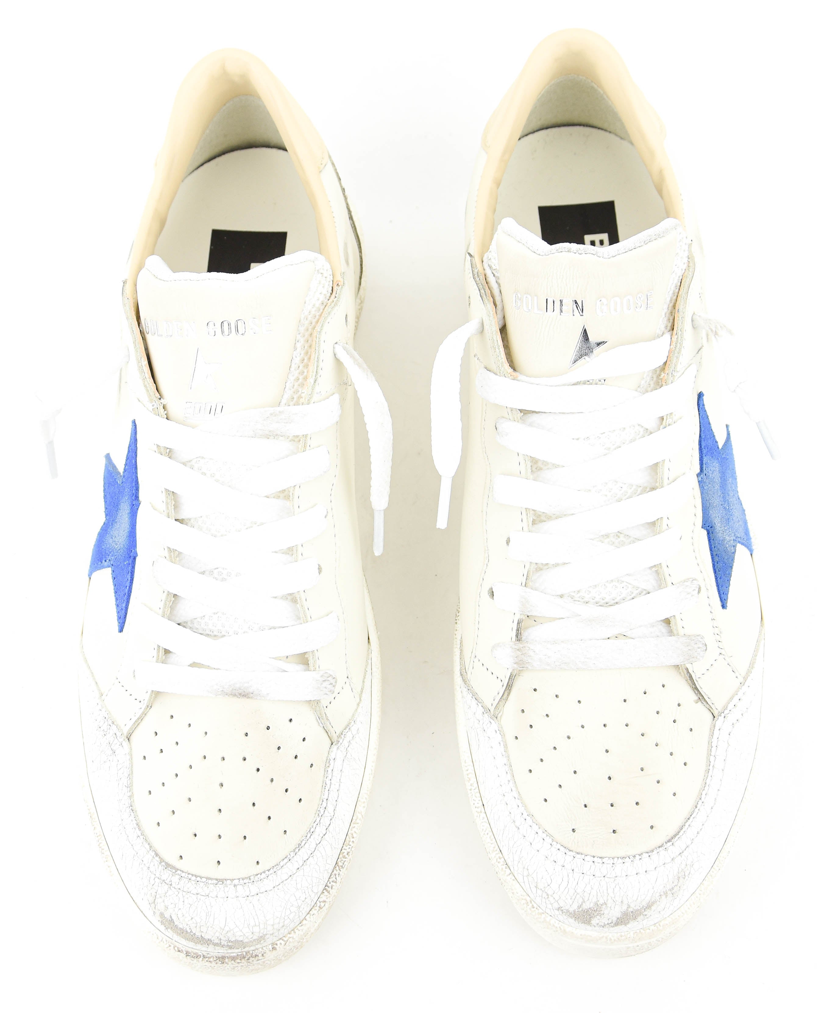 GOLDEN GOOSE BALLSTAR WHITE BLUE