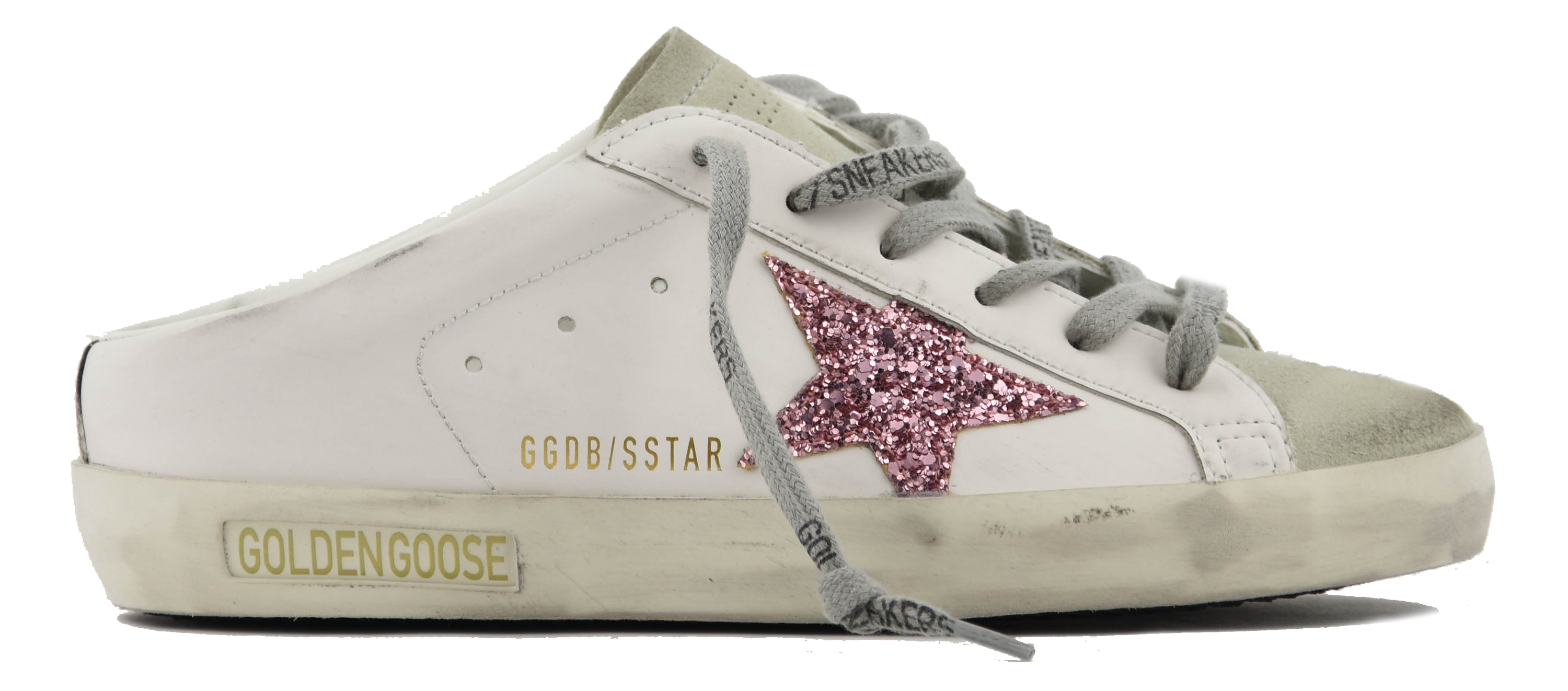 GOLDEN GOOSE SUPERSTAR SABOT WHITE PINK