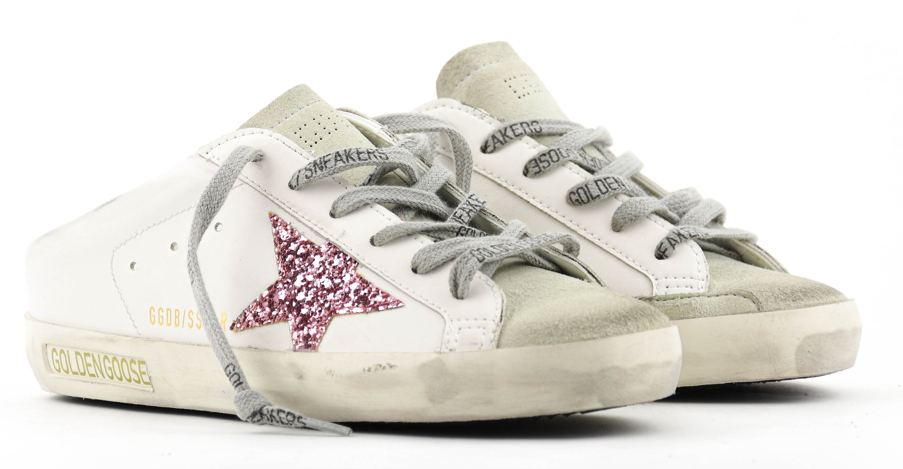 GOLDEN GOOSE SUPERSTAR SABOT WHITE PINK