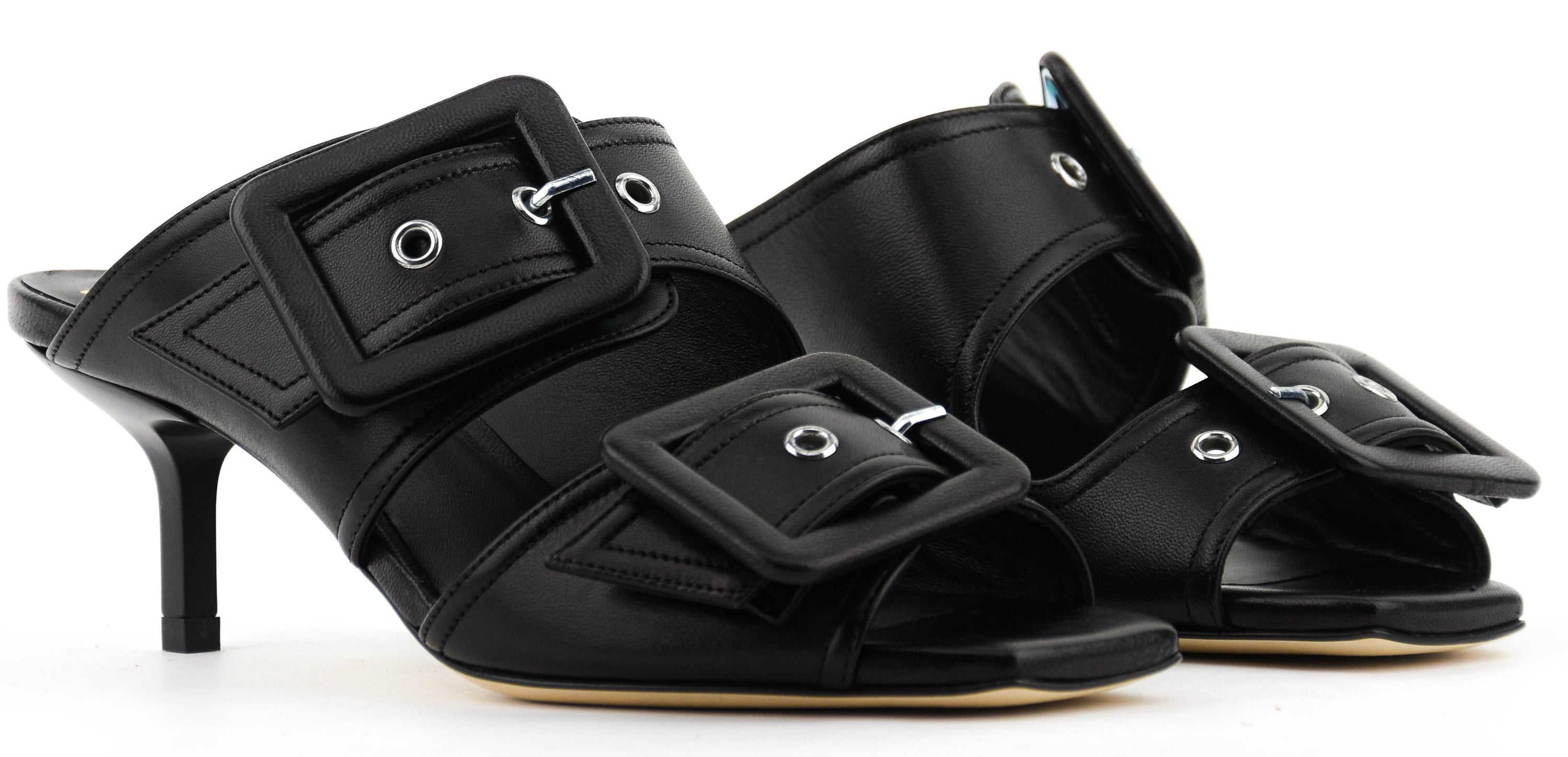 GIAMPAOLO VIOZZI  MULTI BUCKLE SANDAL BLACK NAPPA