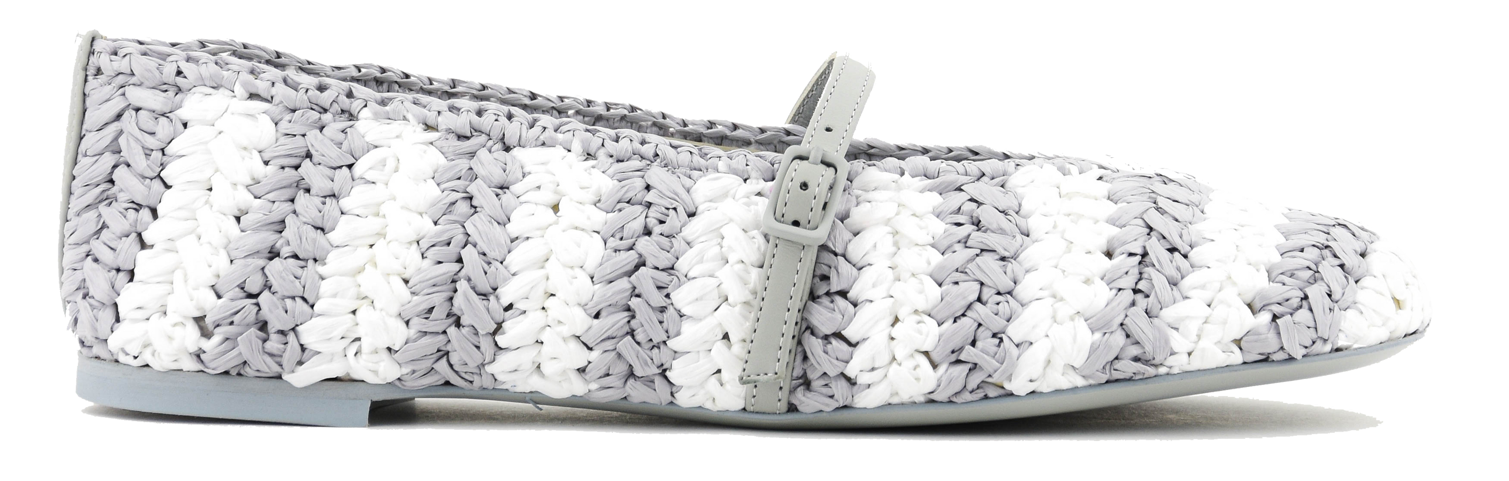 ROBERTO FESTA LEROY BALLERINA RAFFIA WHITE GREY