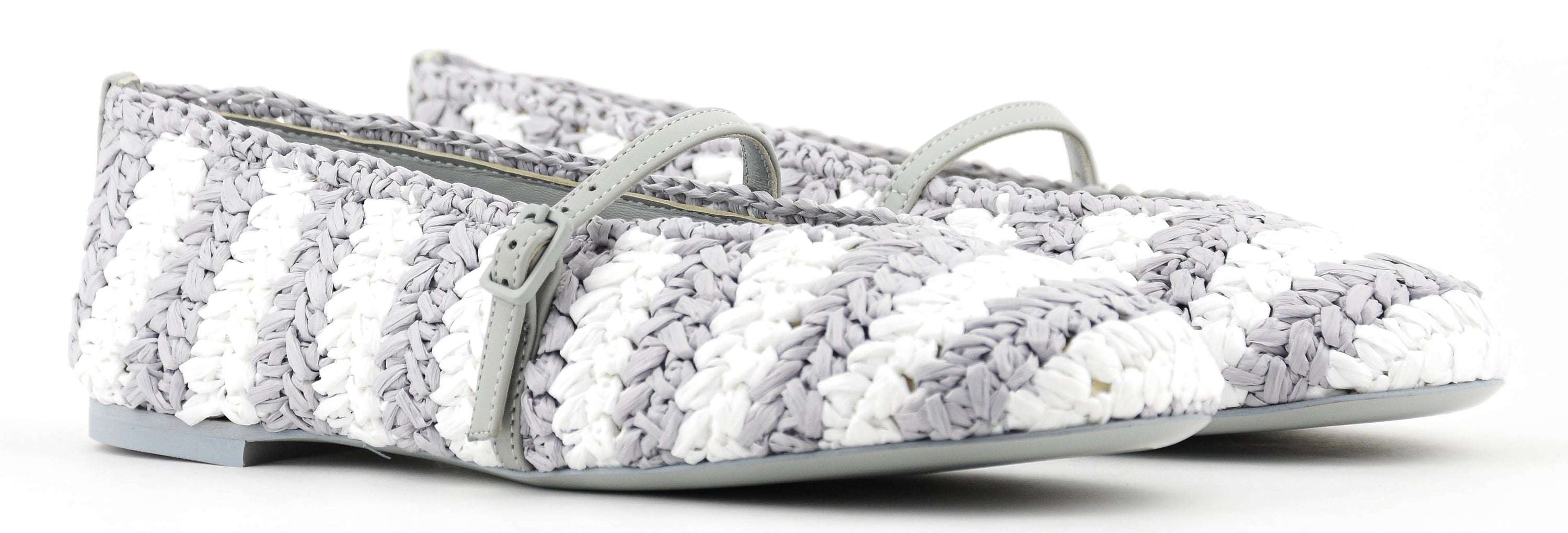 ROBERTO FESTA LEROY BALLERINA RAFFIA WHITE GREY