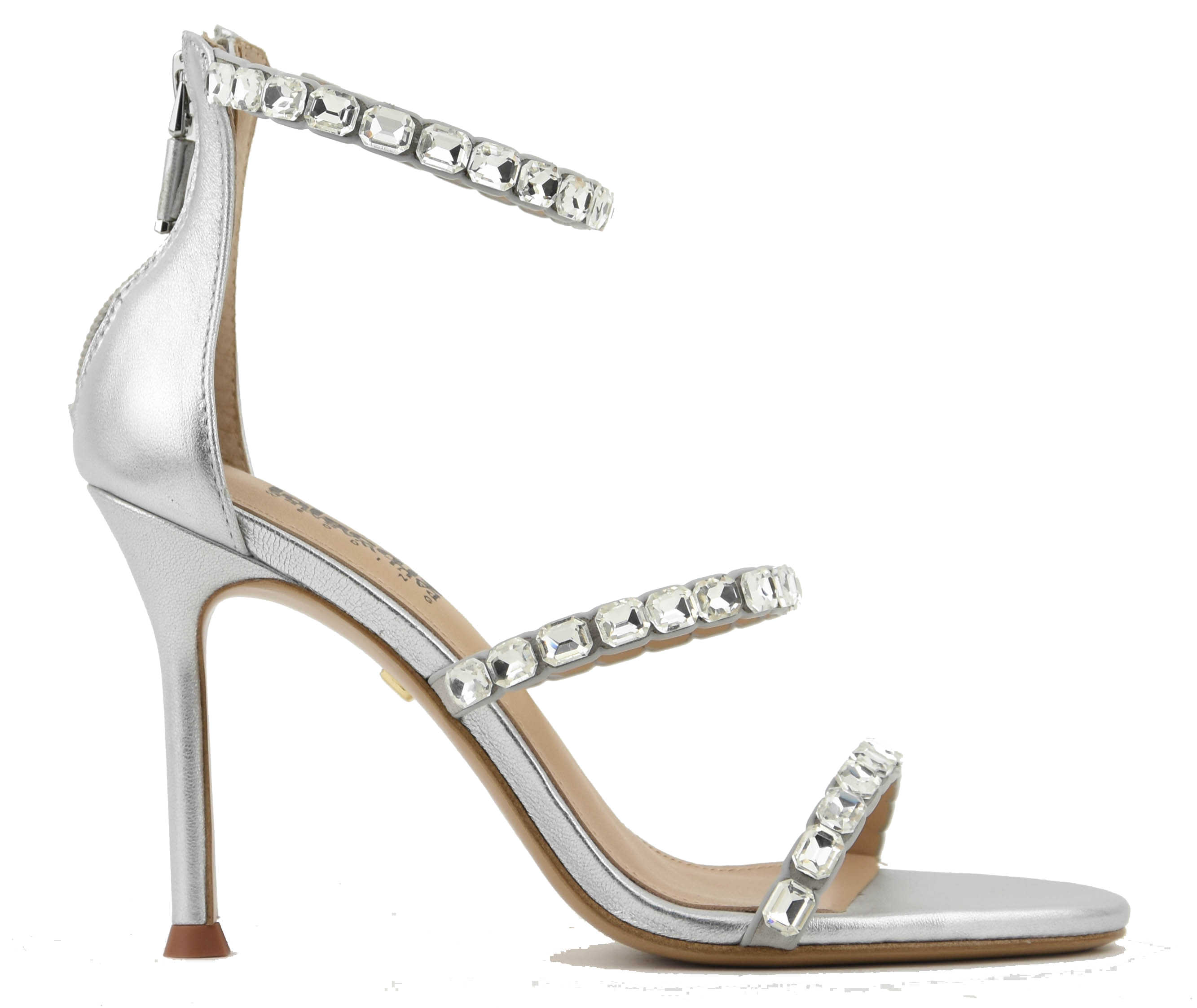 LOLA CRUZ rhine stones  HEELS silver