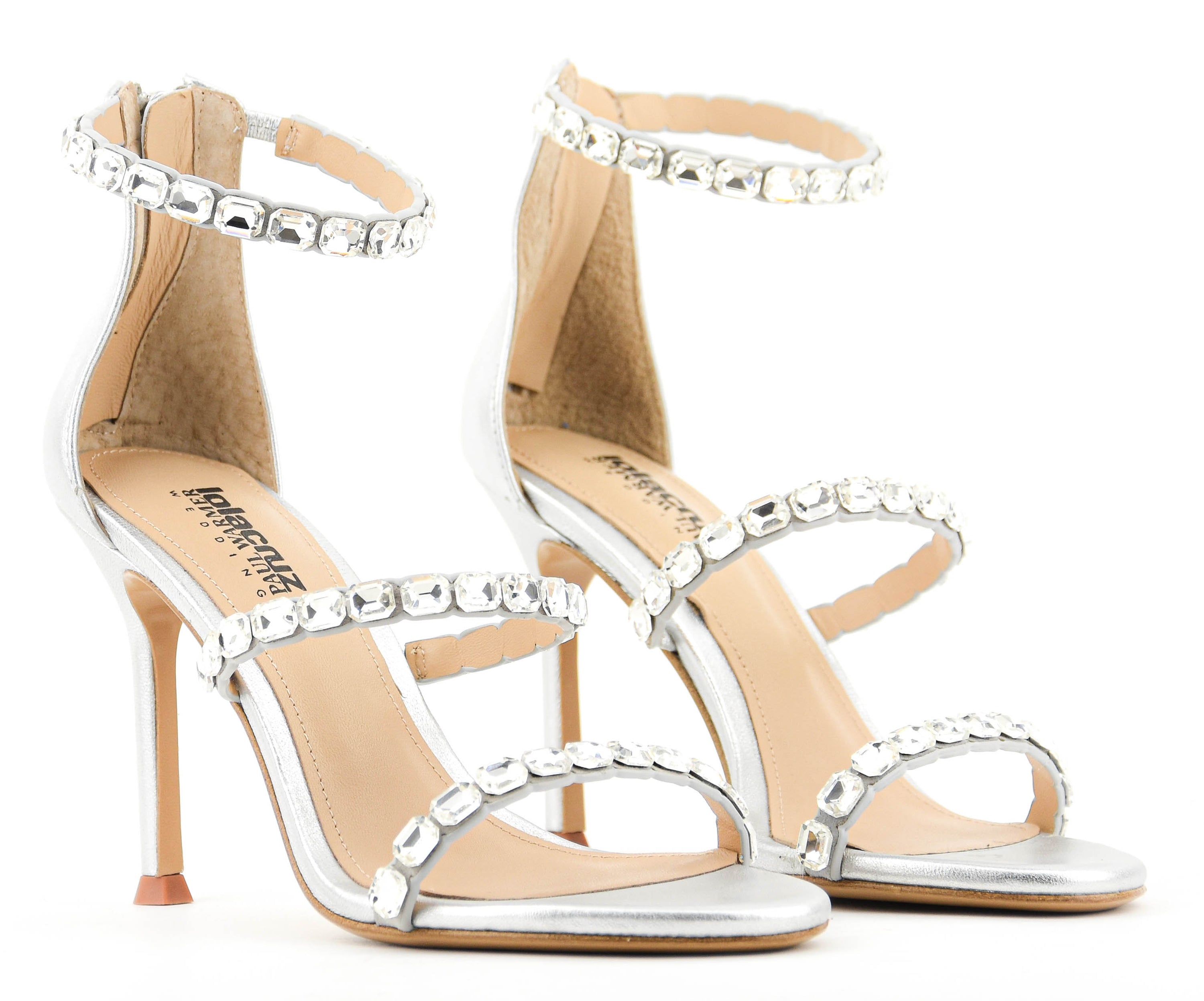 LOLA CRUZ rhine stones  HEELS silver