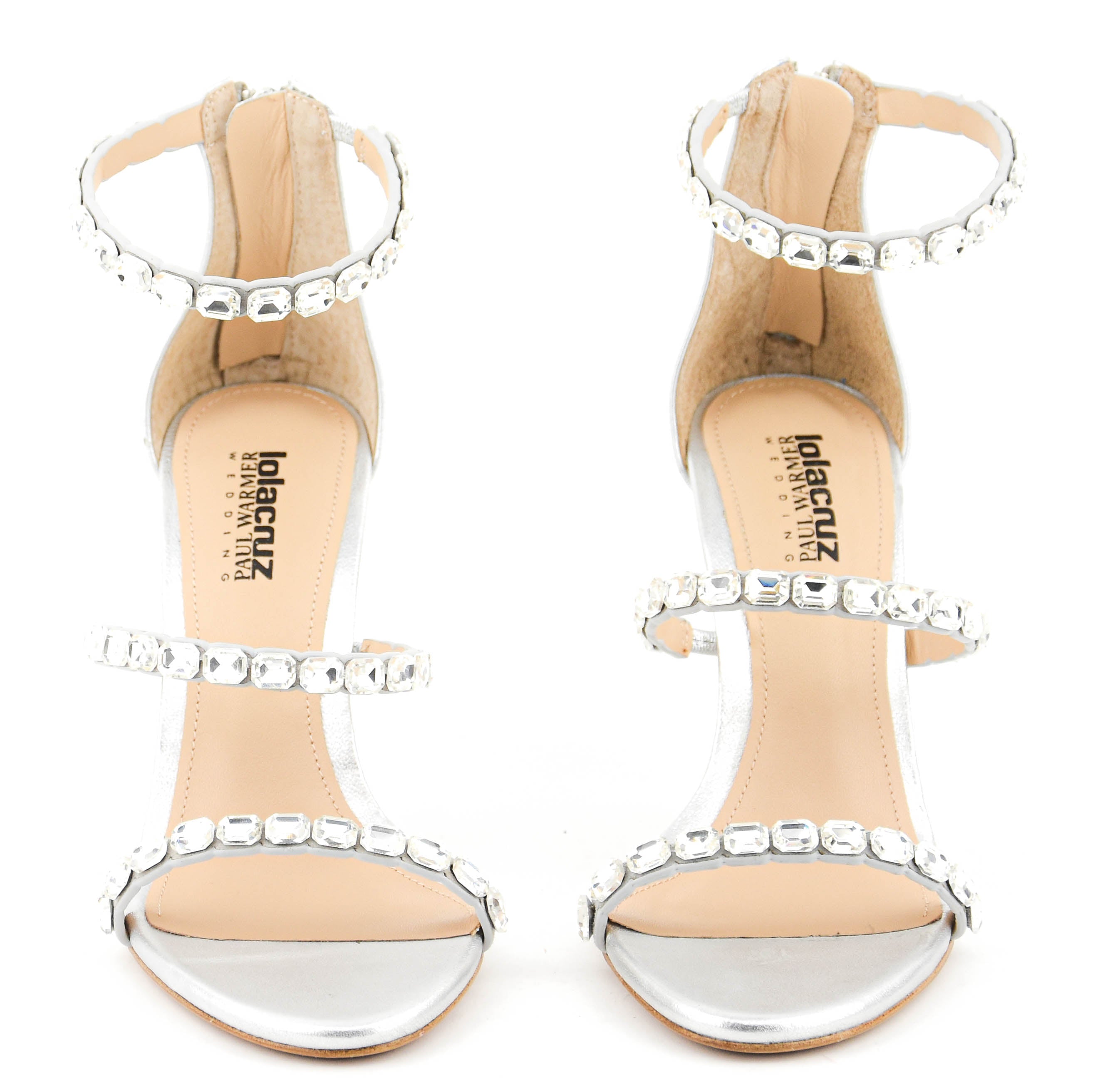 LOLA CRUZ rhine stones  HEELS silver