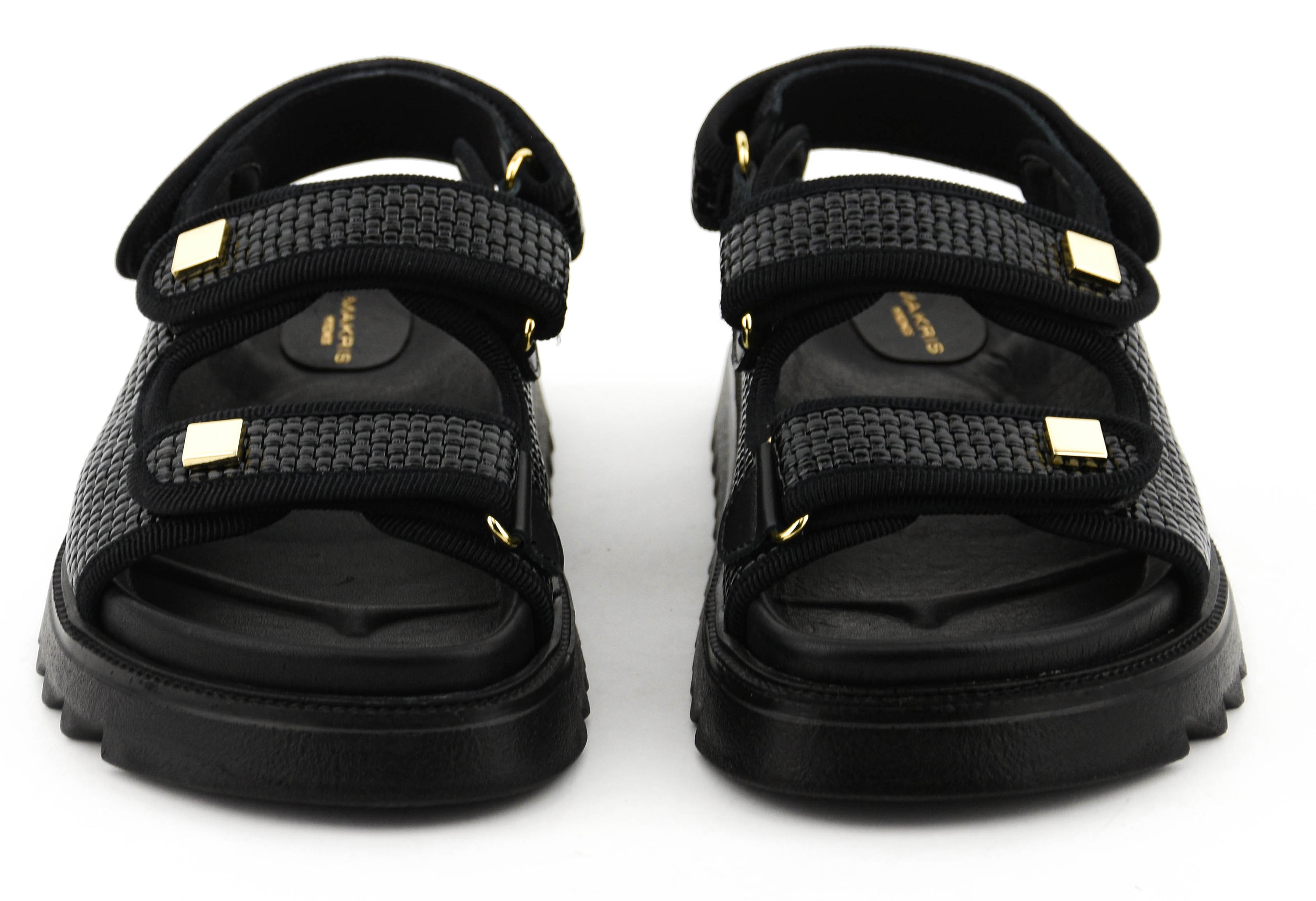 MAKRIS VELCRO SANDAL SHINY BLACK