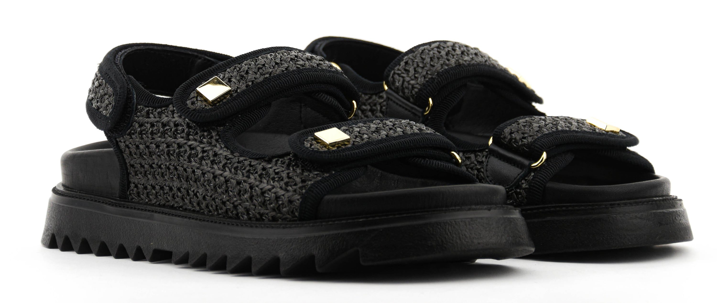 MAKRIS VELCRO SANDAL BLACK