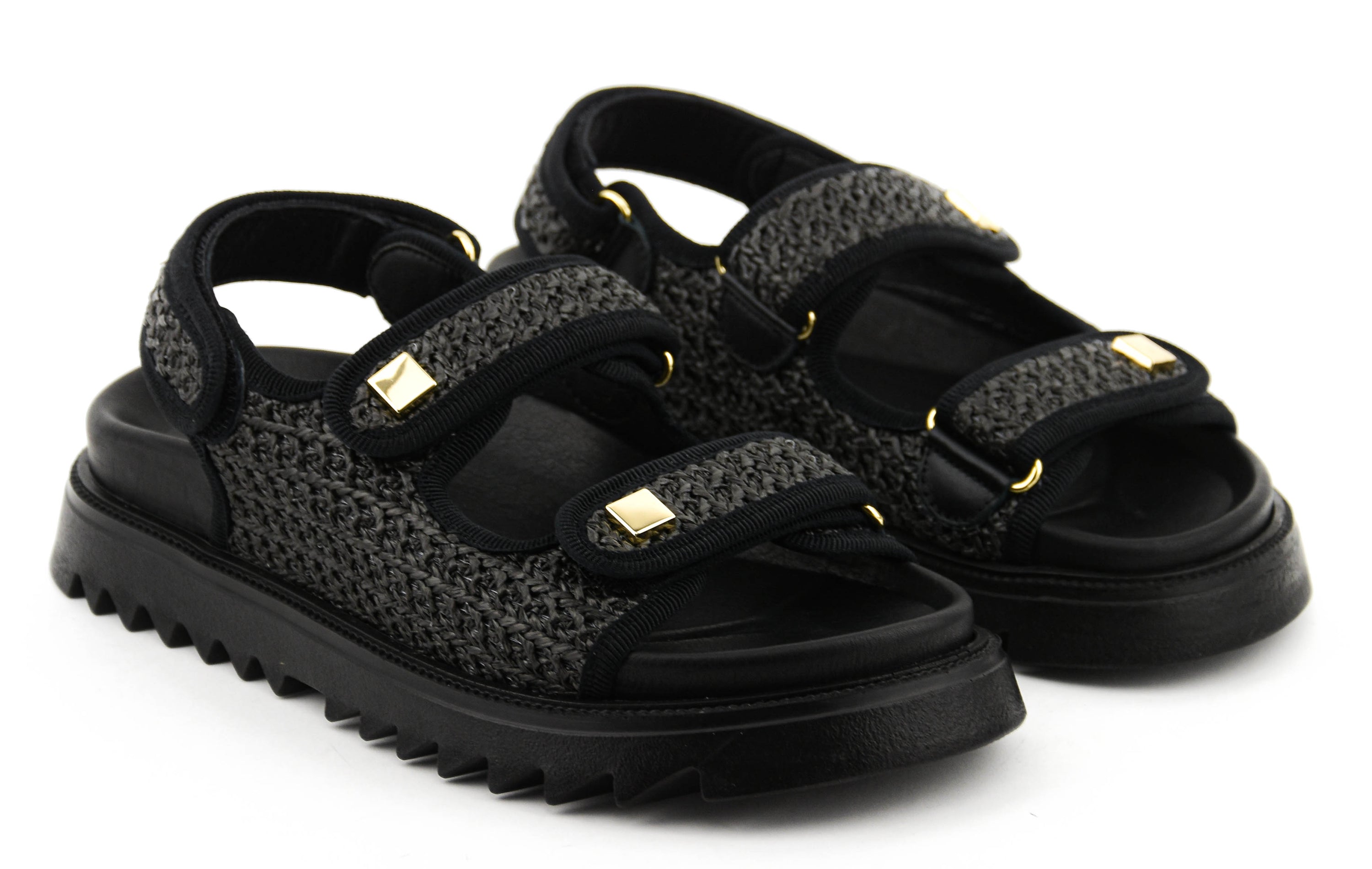 MAKRIS VELCRO SANDAL BLACK