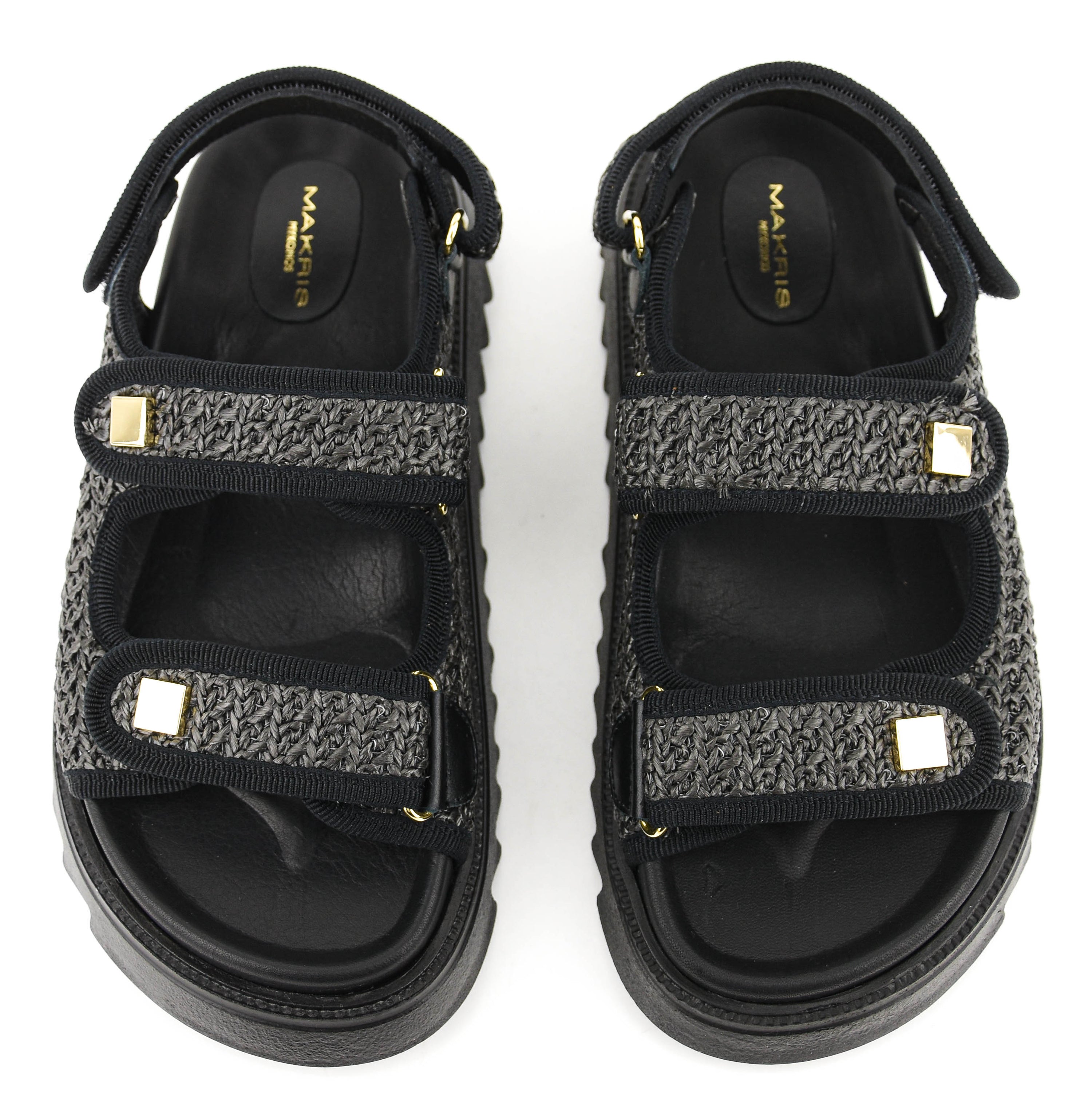 MAKRIS VELCRO SANDAL BLACK