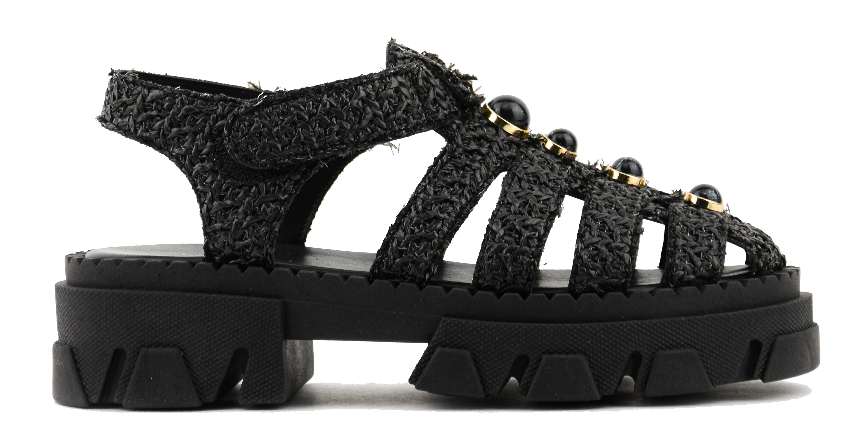 MAKRIS VELCRO SANDAL BLACK