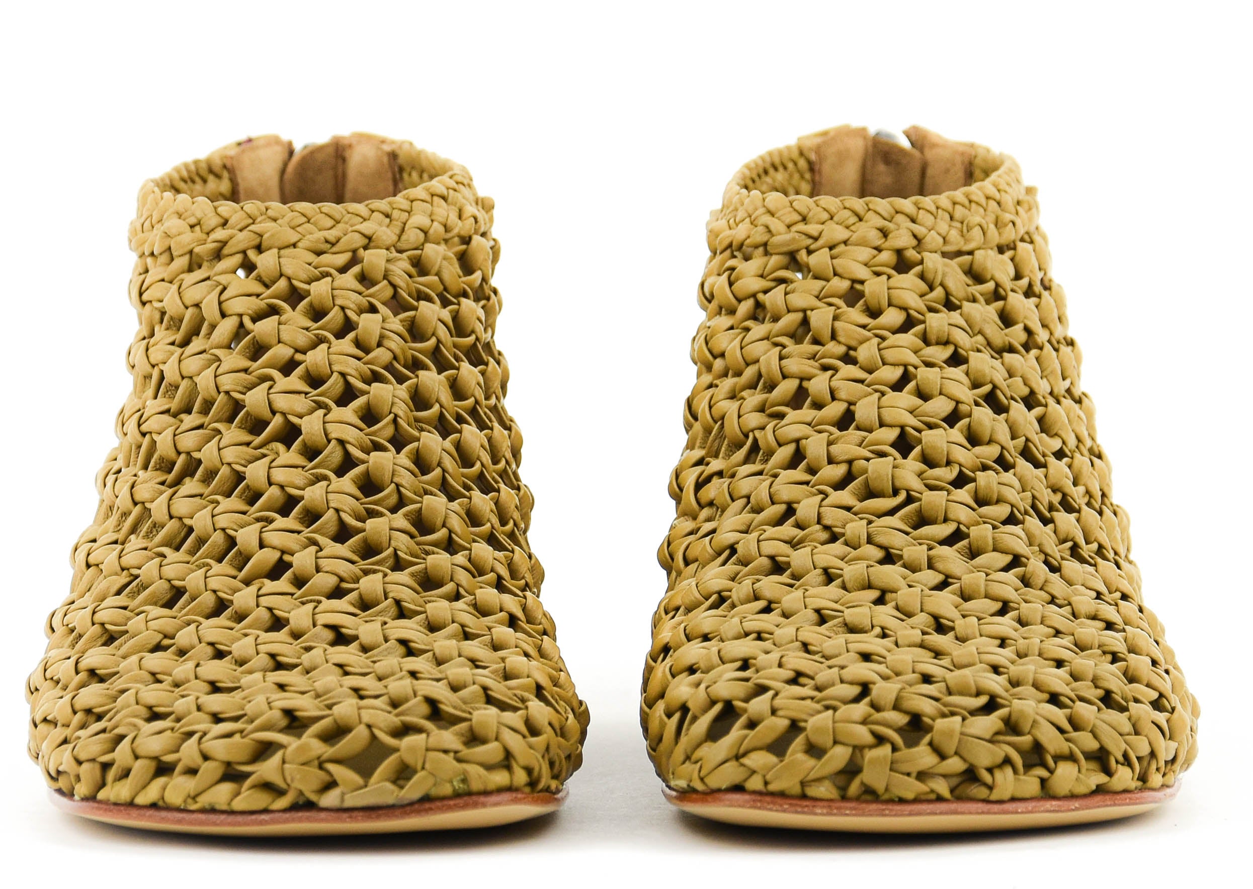 ELENA IACHI CROCHET BOOTIE CAMEL