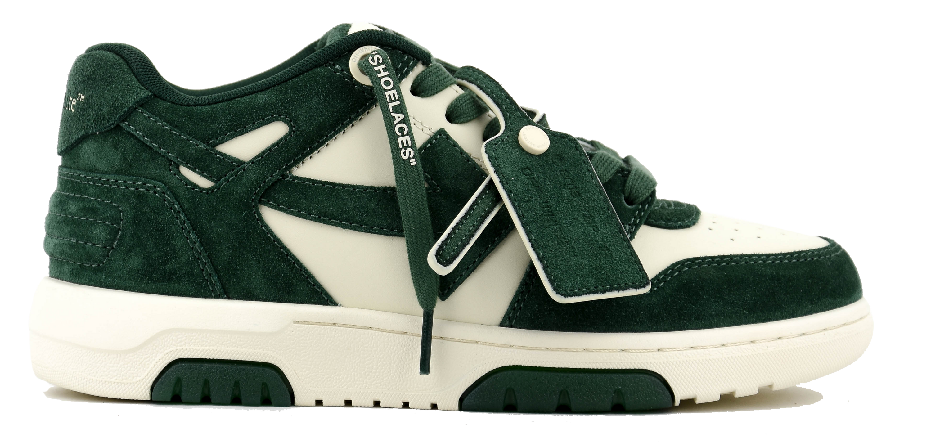 OFF WHITE OUT OF OFFICE JET GREEN SUEDE