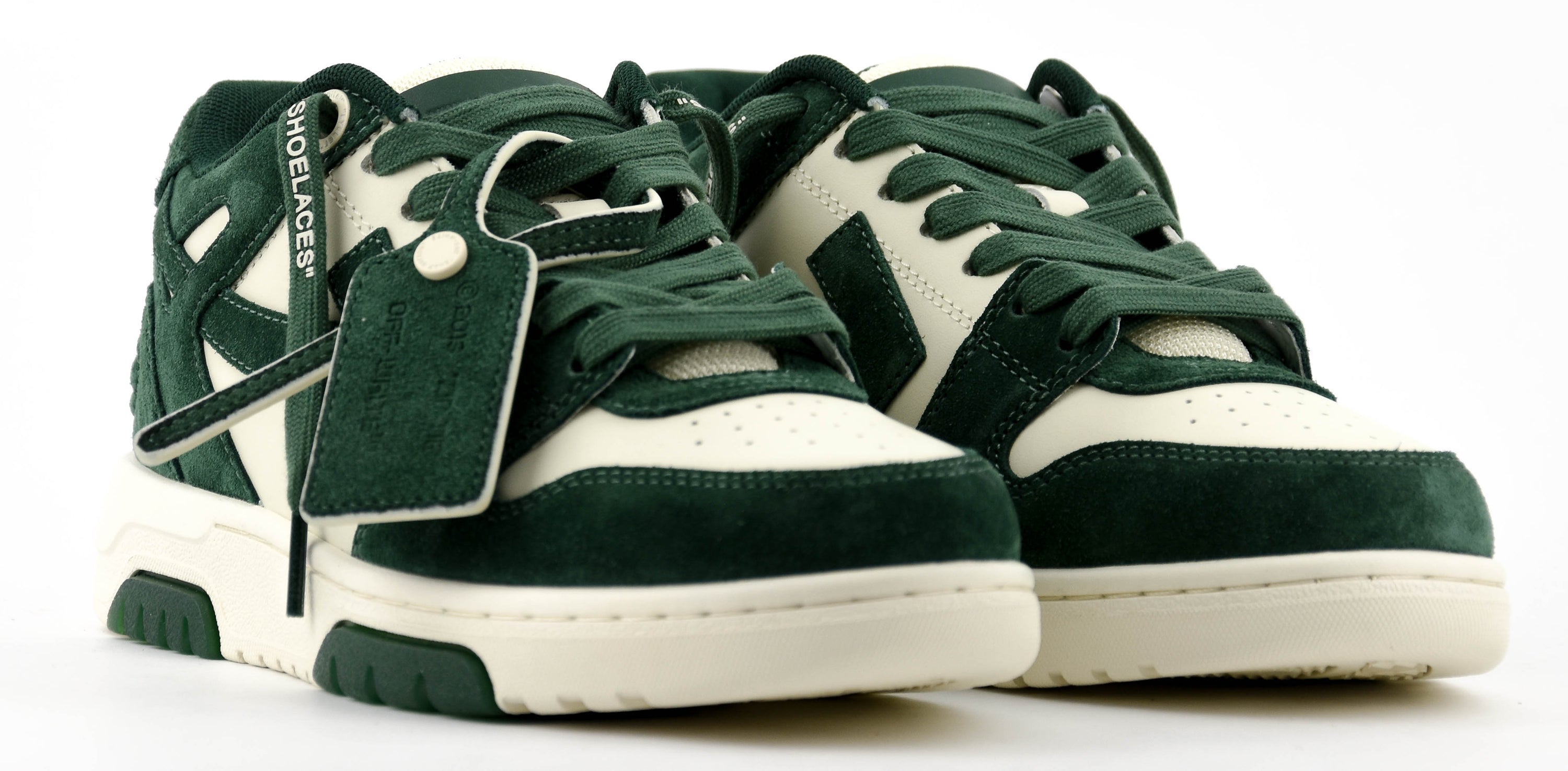 OFF WHITE OUT OF OFFICE JET GREEN SUEDE