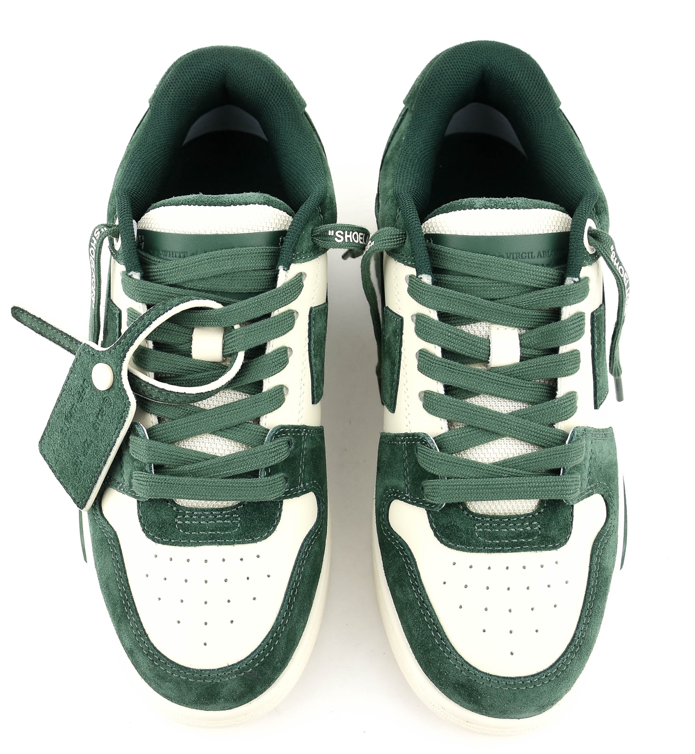 OFF WHITE OUT OF OFFICE JET GREEN SUEDE