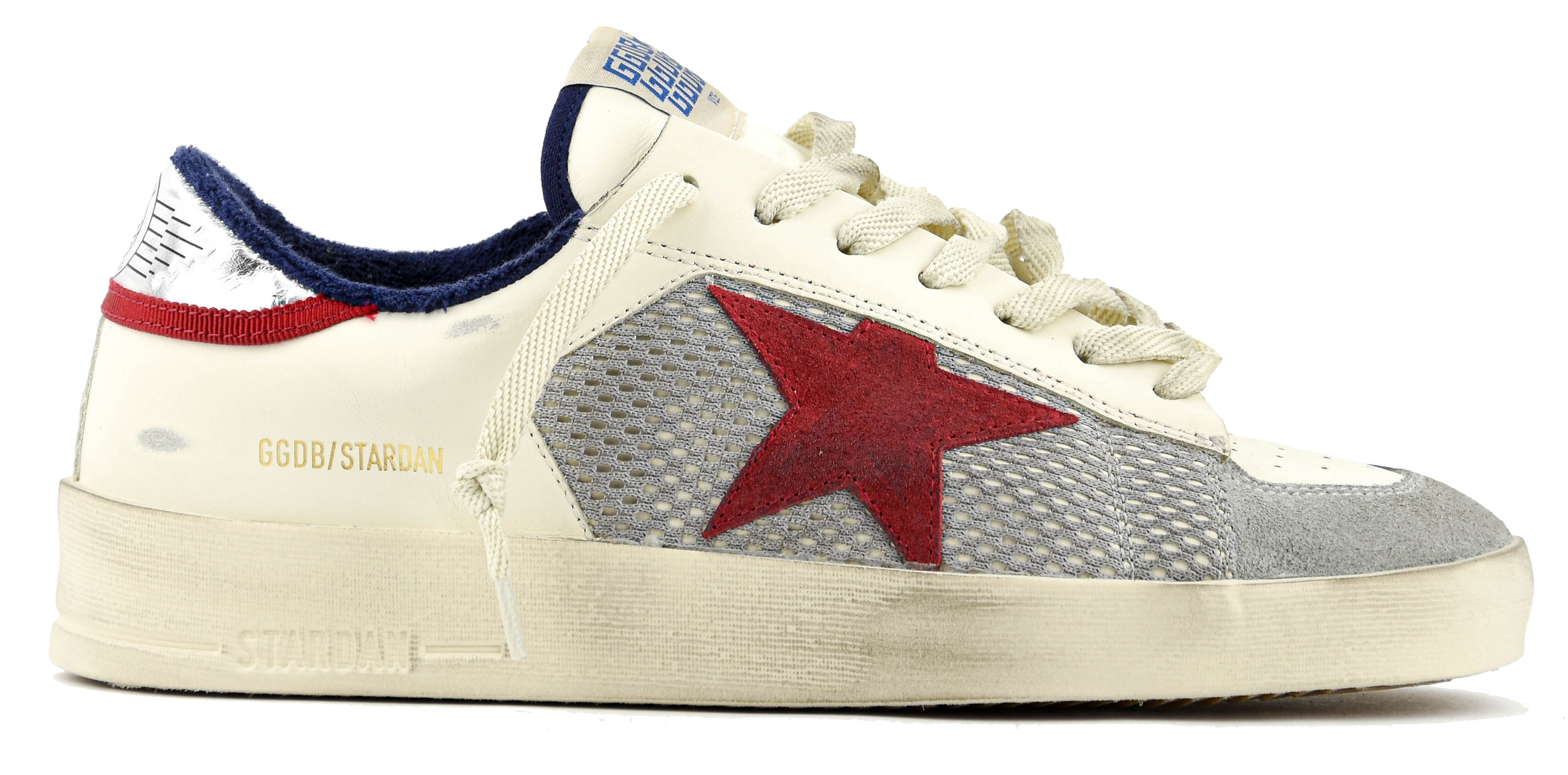 GOLDEN GOOSE STARDAN WHITE GREY RED