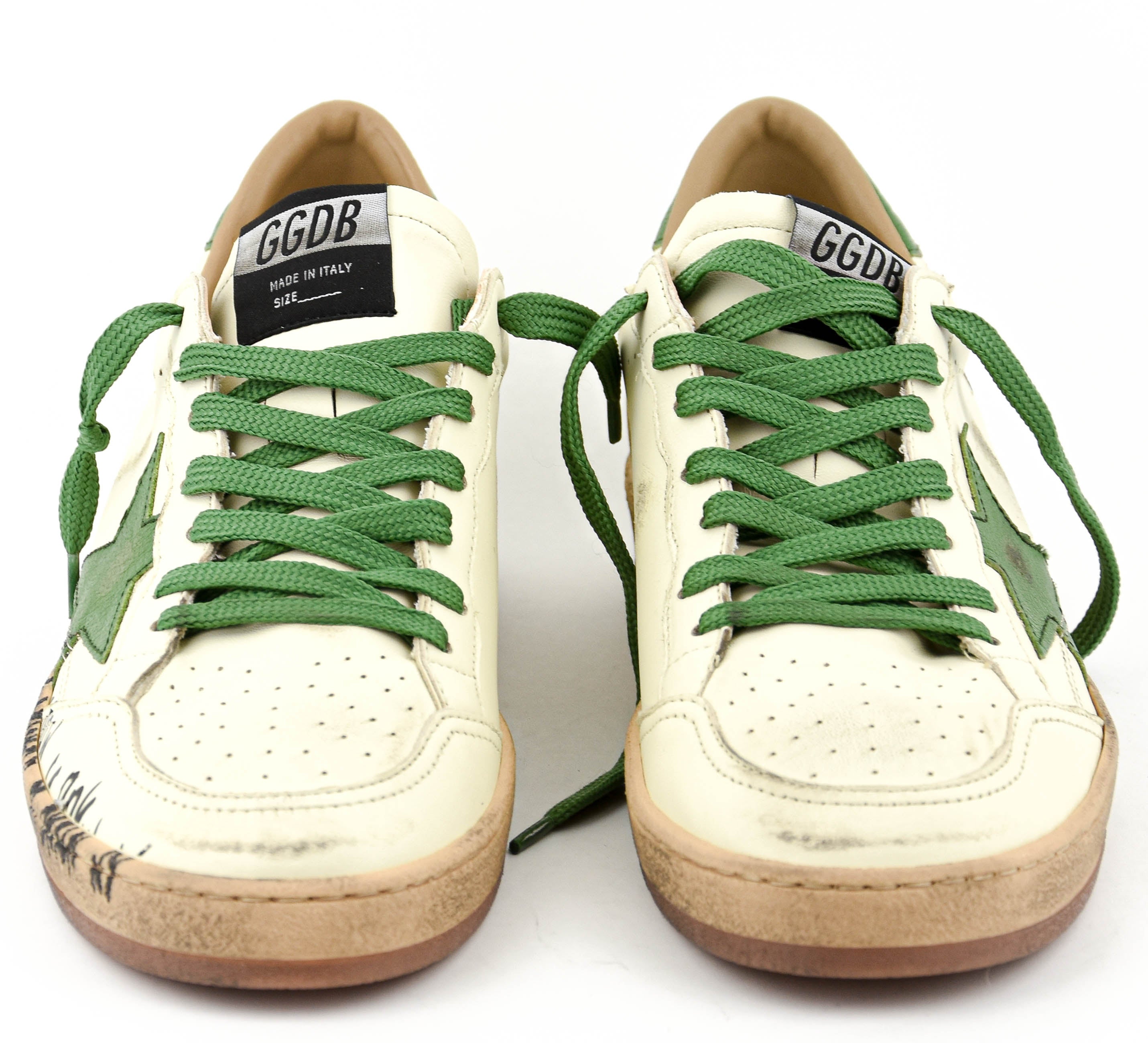 GOLDEN GOOSE BALL STAR WHITE GREEN