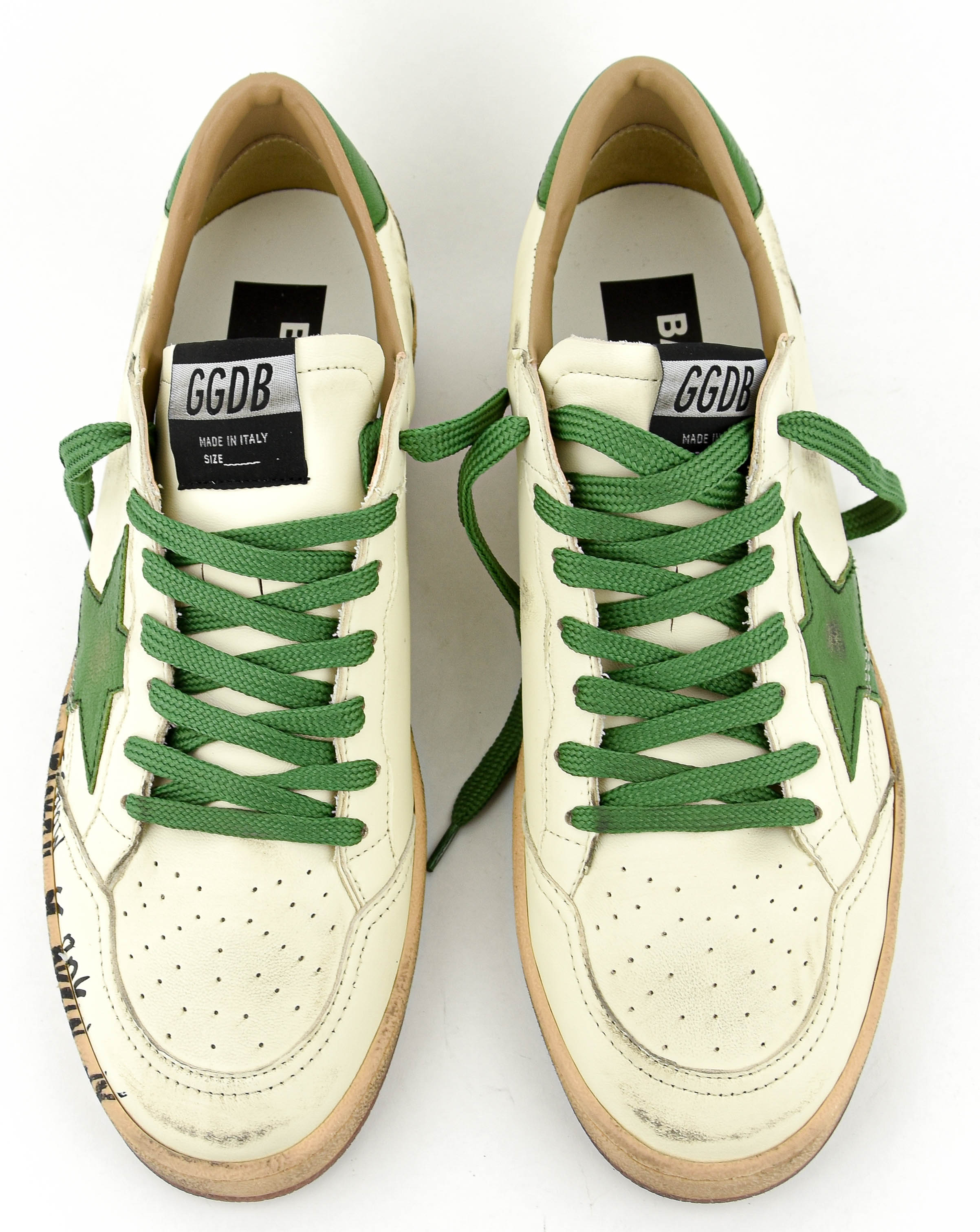 GOLDEN GOOSE BALL STAR WHITE GREEN
