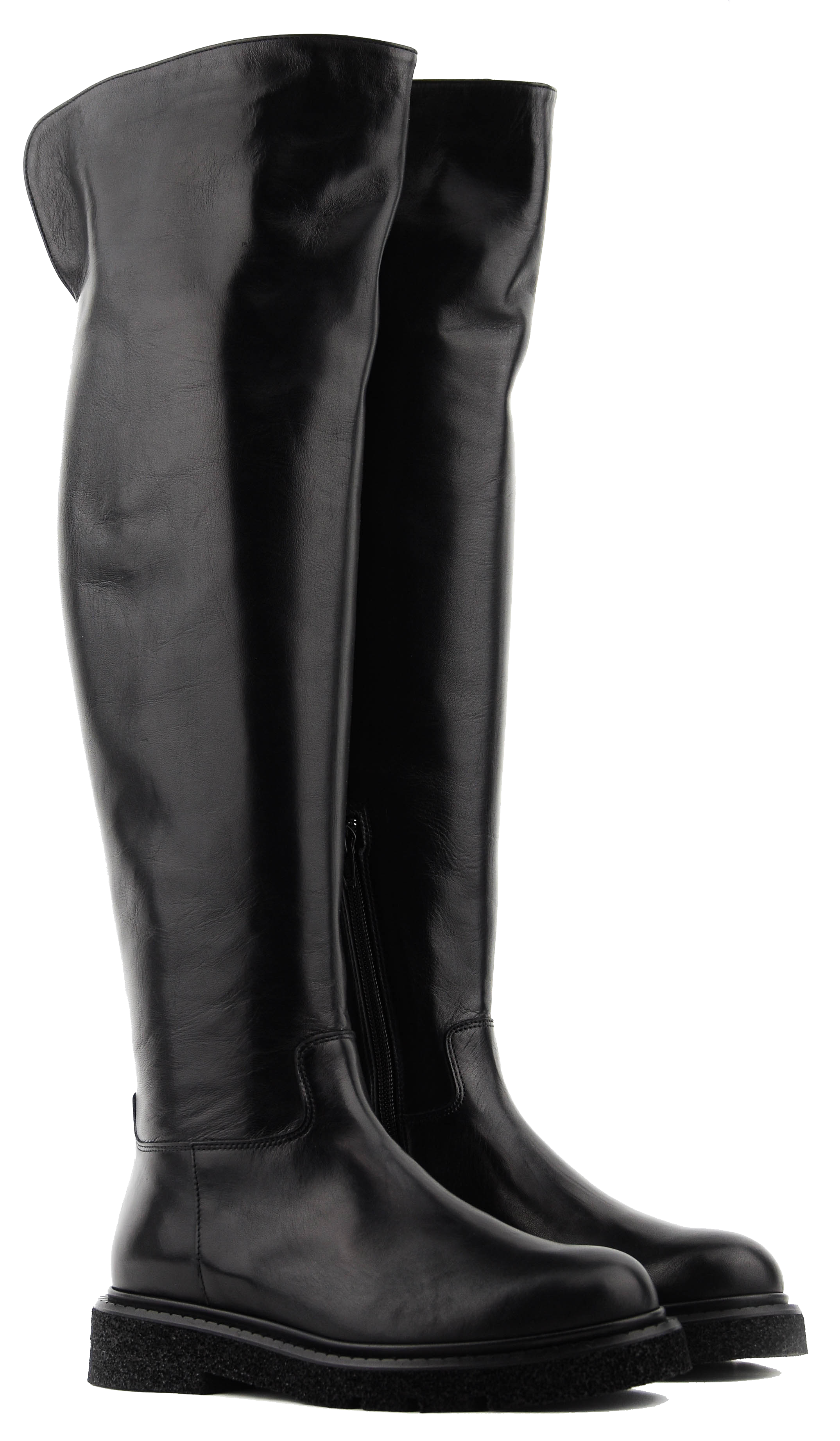 PAULWARMER KNEE HEIGHT BOOTS SOFT BLACK NAPPA