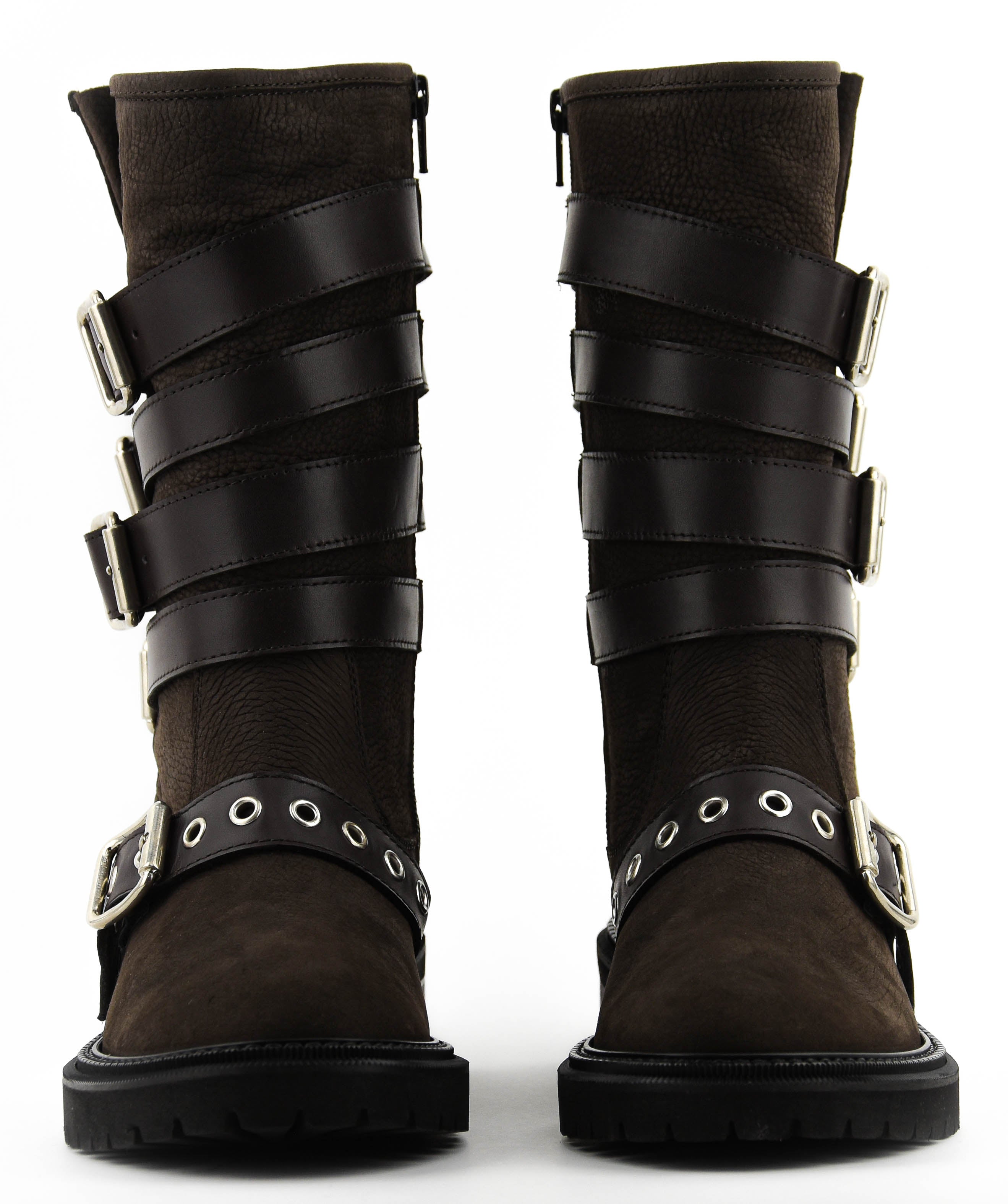 PAUL WARMER MULTI BUCKLE BIKER BROWN