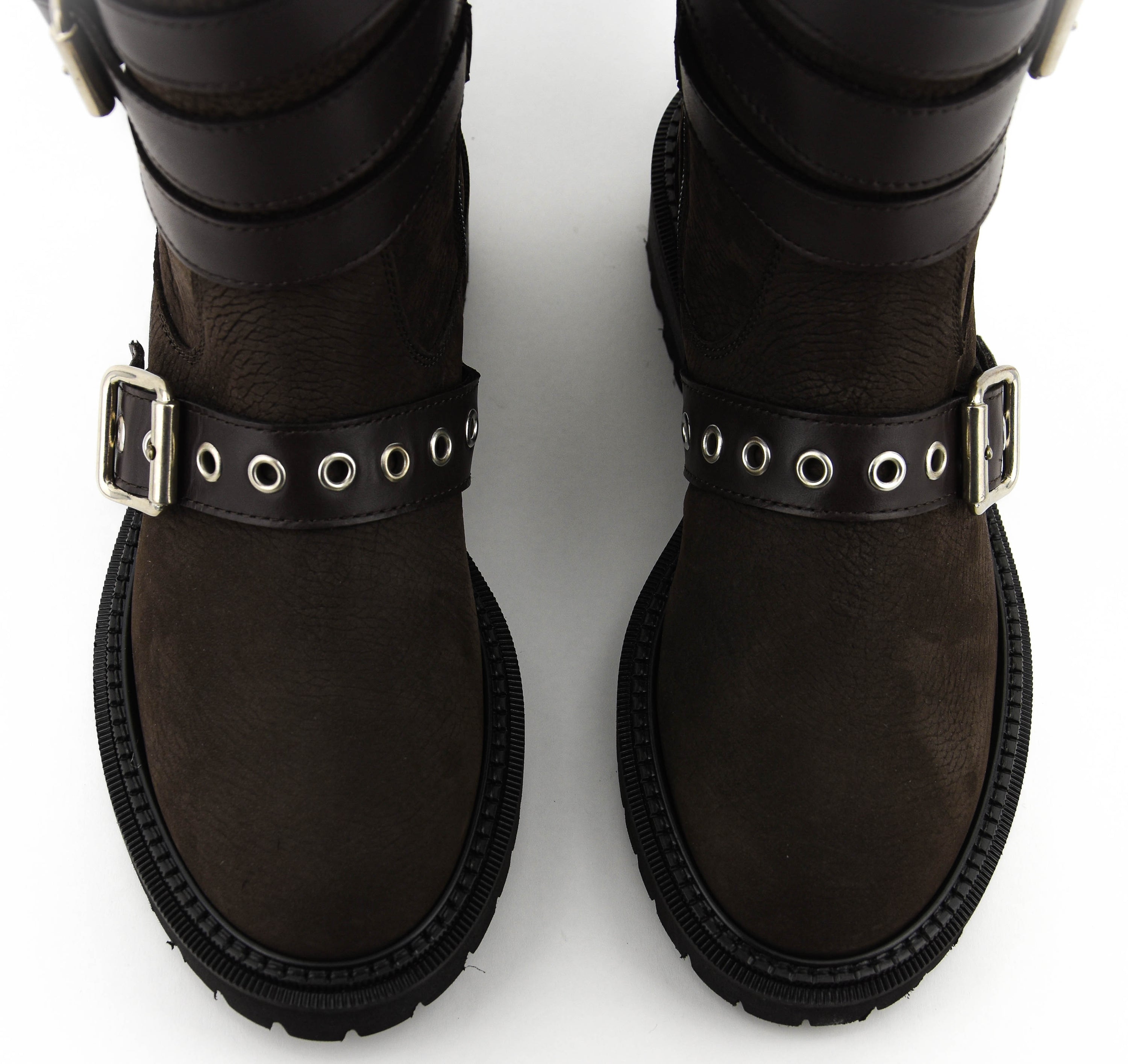 PAUL WARMER MULTI BUCKLE BIKER BROWN