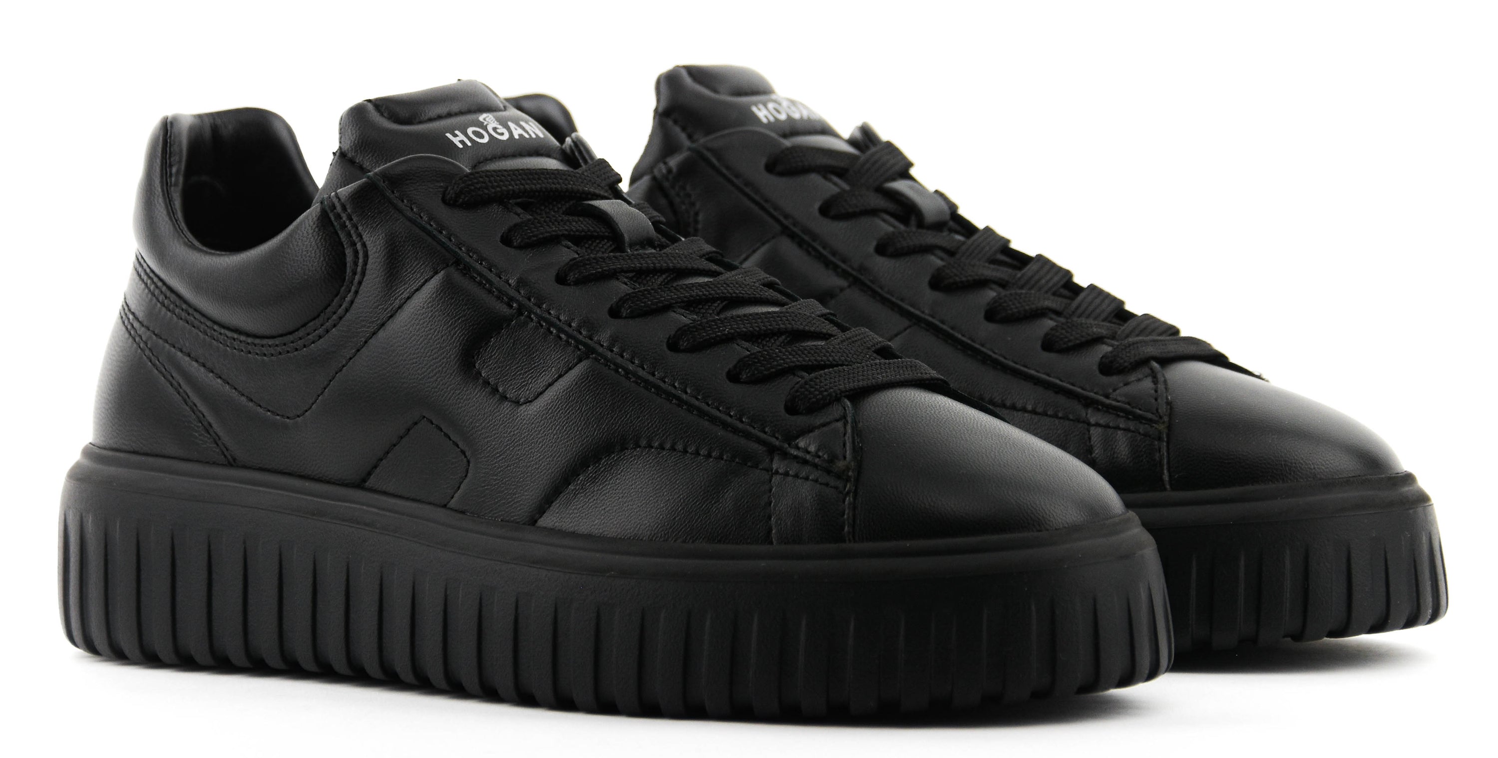HOGAN H-STRIPES BLACK LEATHER