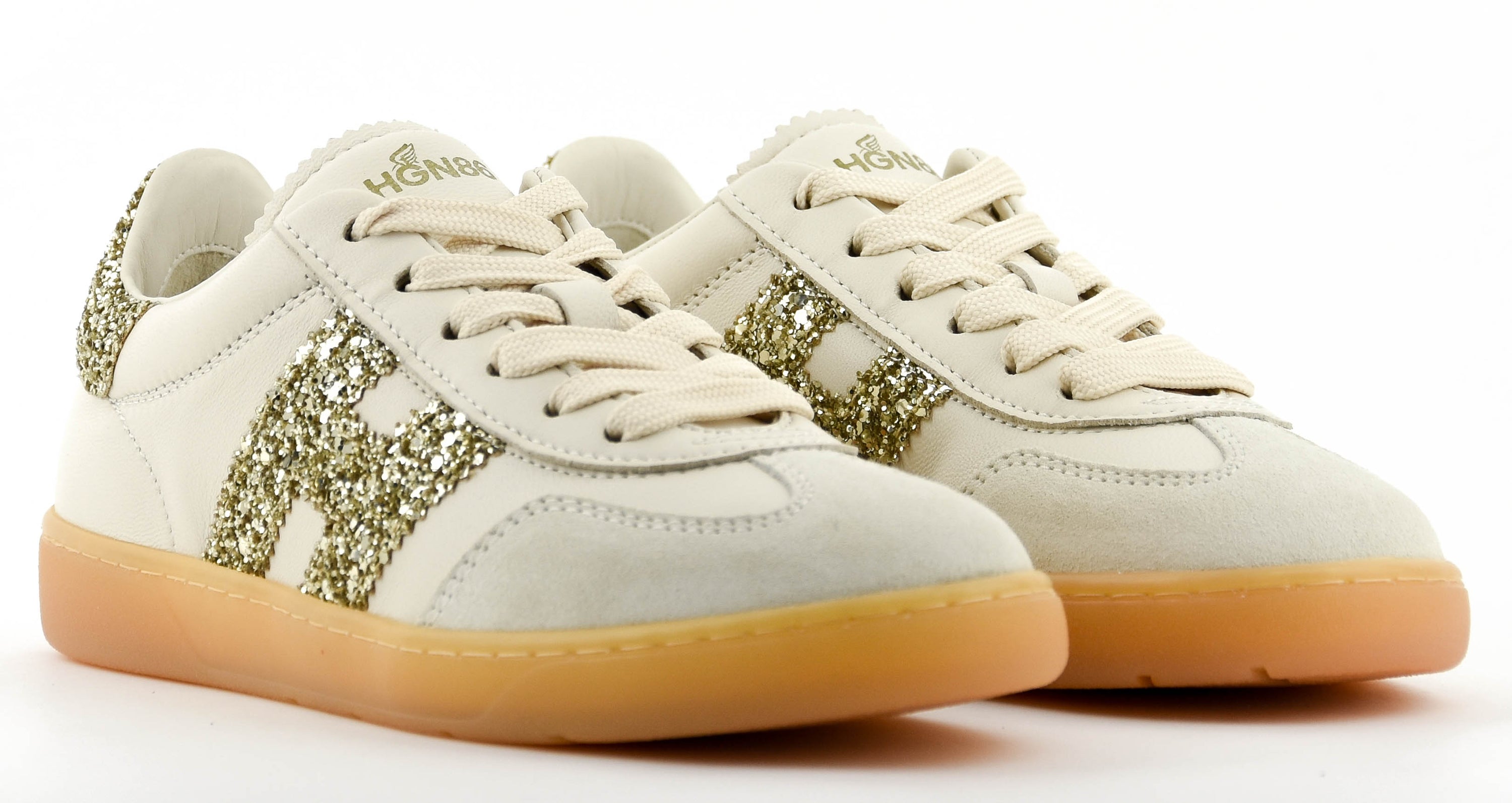 HOGAN COOL SNEAKER OFFWHITE GOLD GLITTER