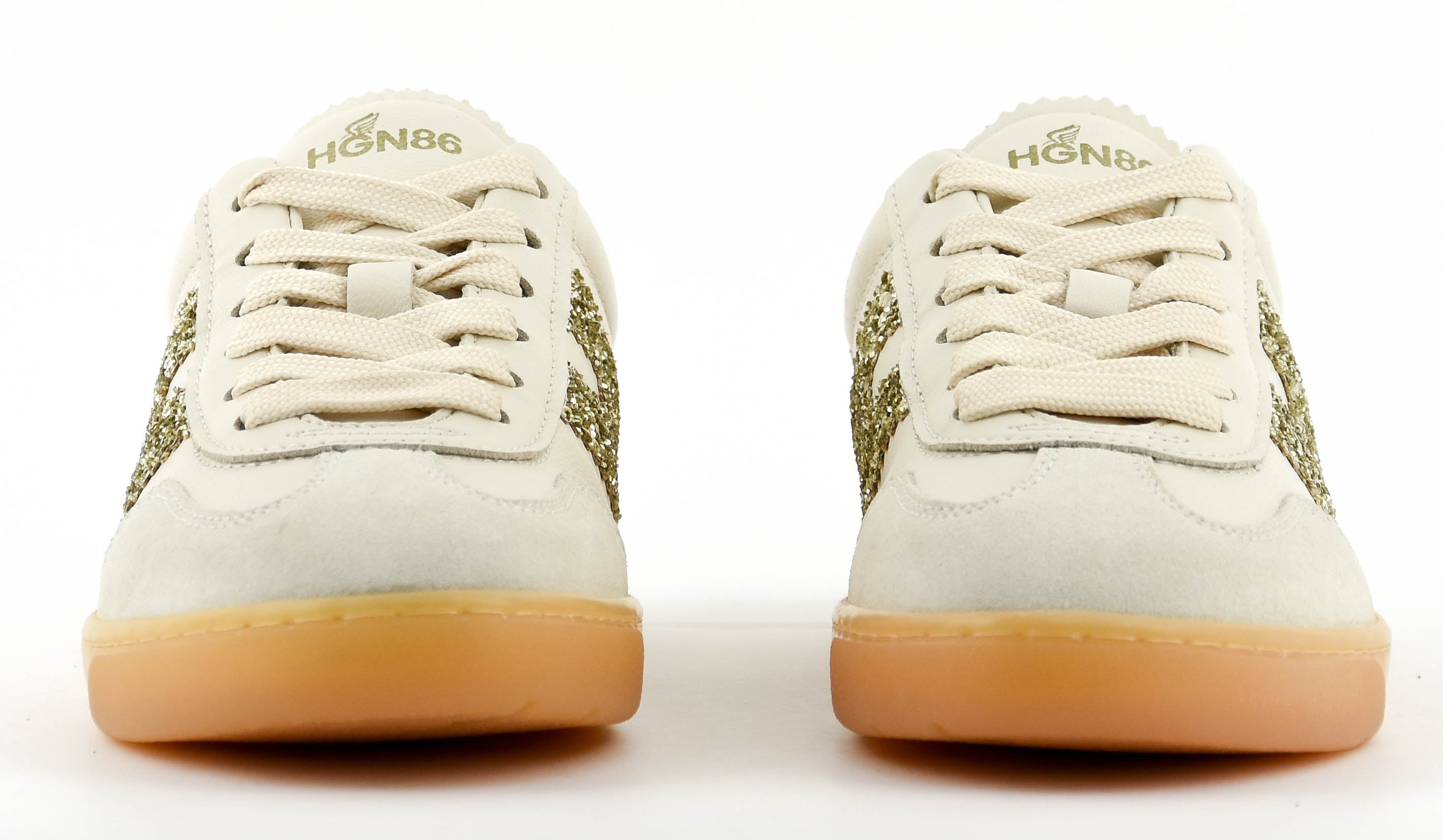 HOGAN COOL SNEAKER OFFWHITE GOLD GLITTER