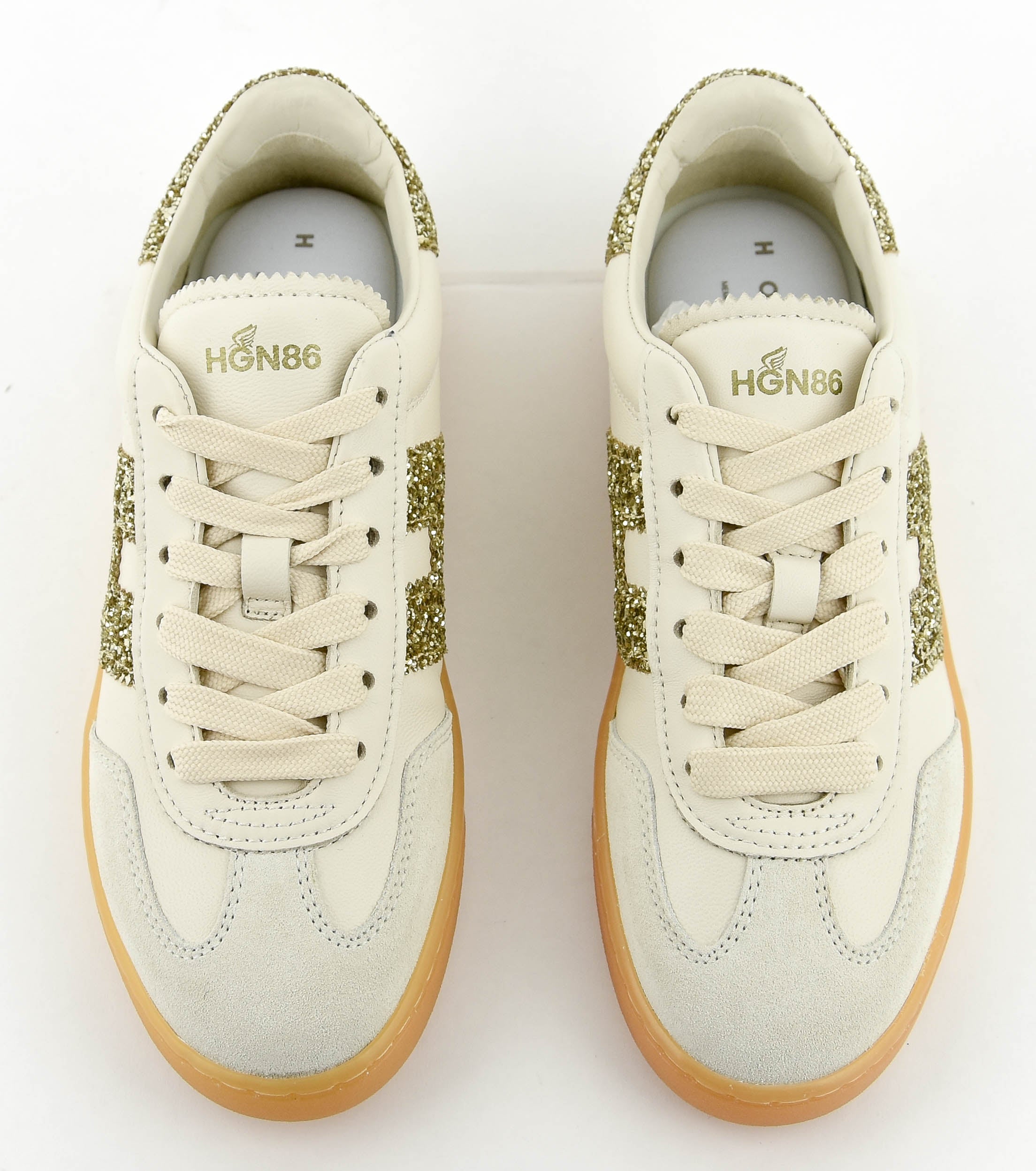 HOGAN COOL SNEAKER OFFWHITE GOLD GLITTER