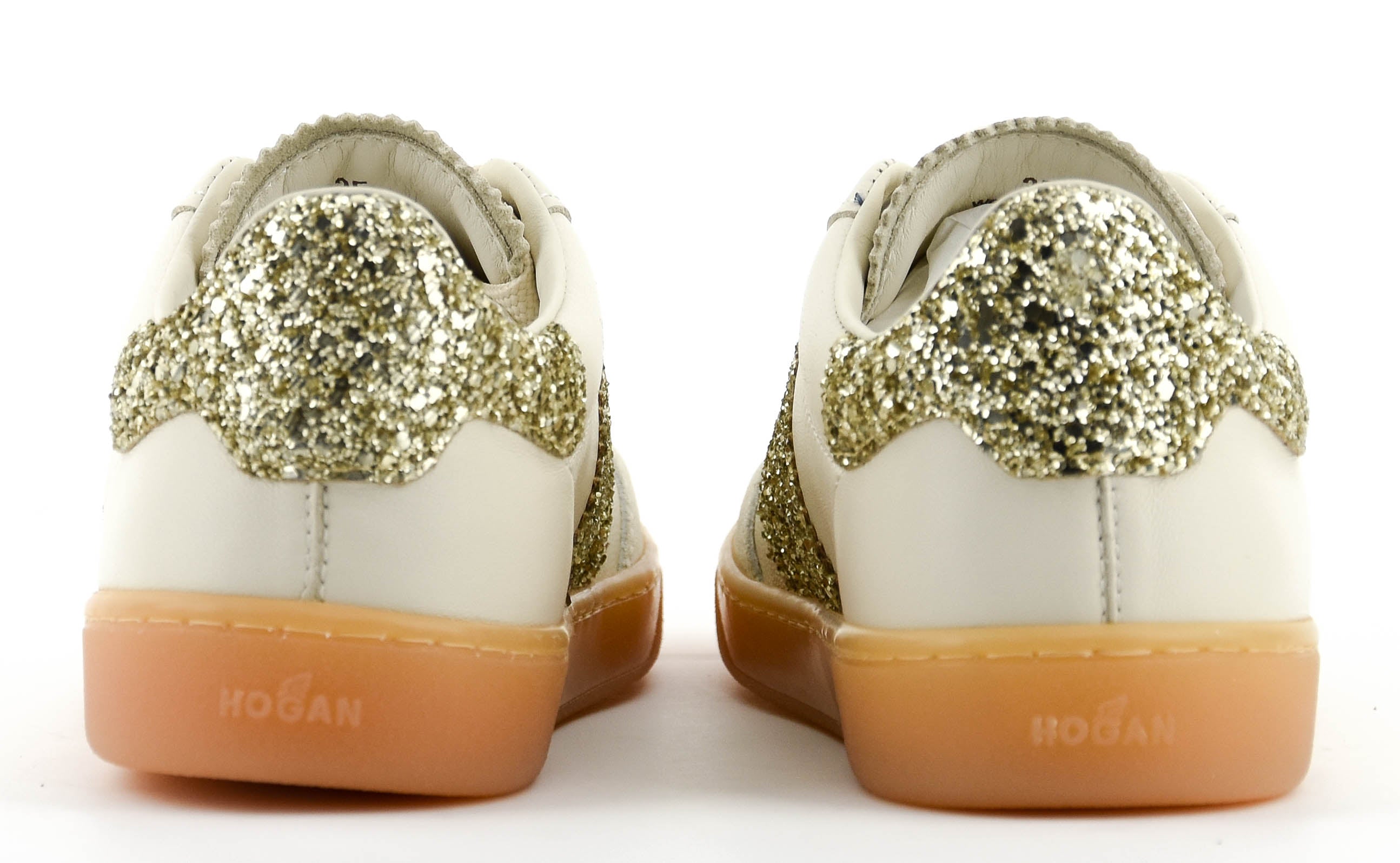 HOGAN COOL SNEAKER OFFWHITE GOLD GLITTER