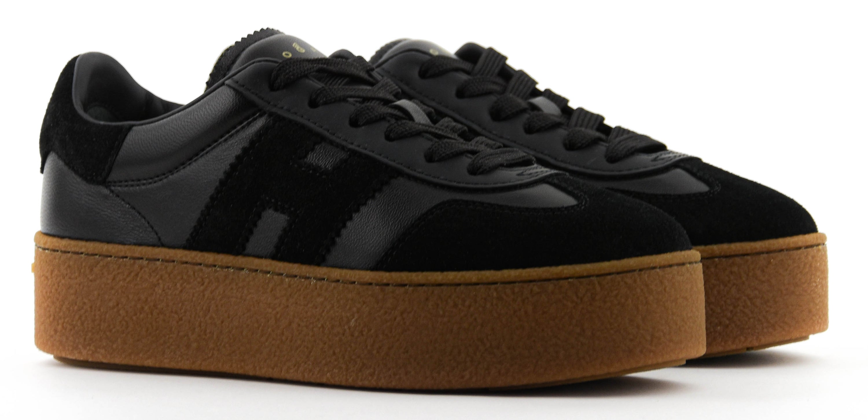 HOGAN PLATFORM SNEAKER BLACK LEATHER