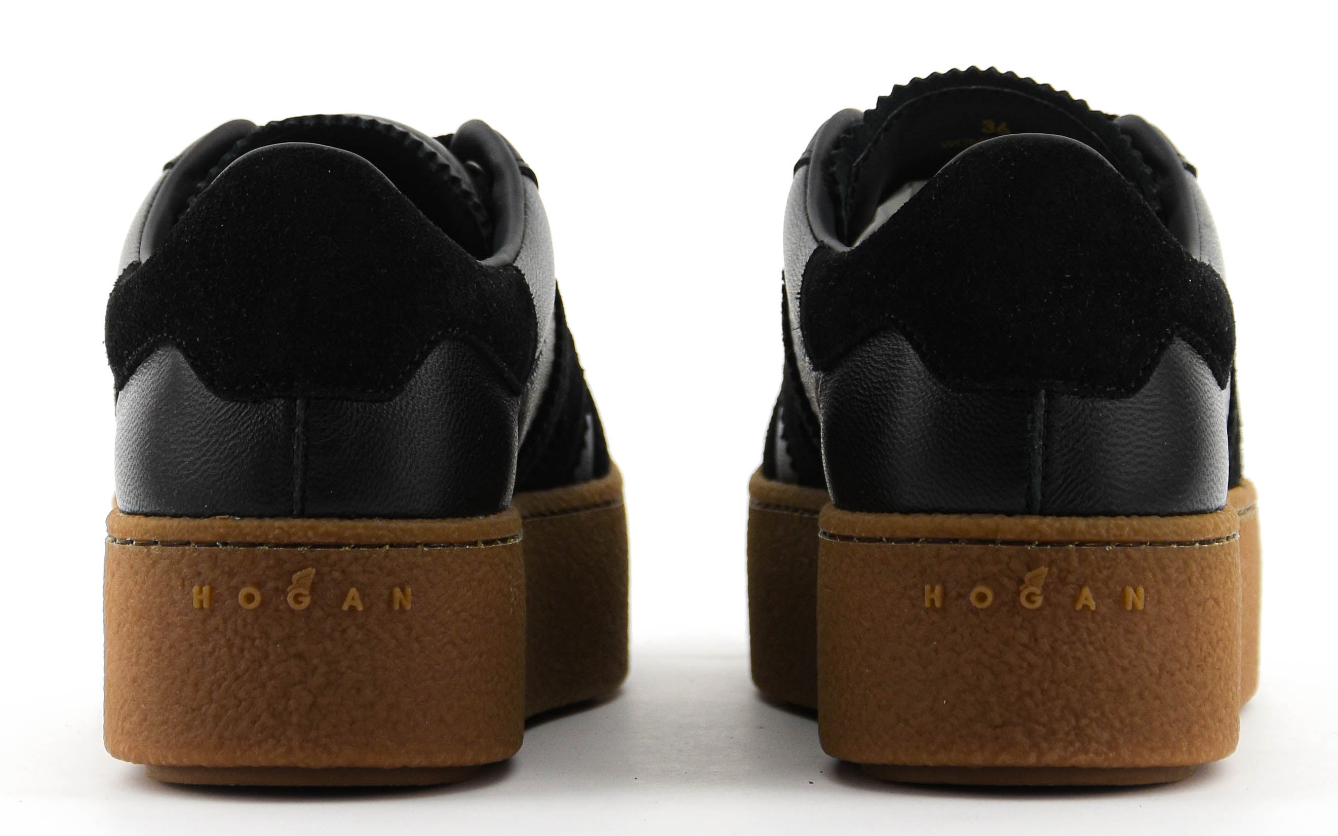 HOGAN PLATFORM SNEAKER BLACK LEATHER