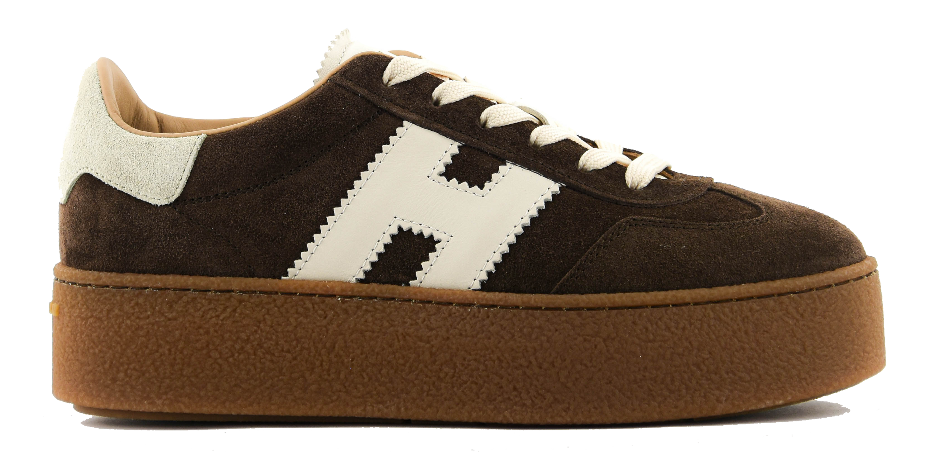 HOGAN PLATFORM SNEAKER BROWN SUEDE