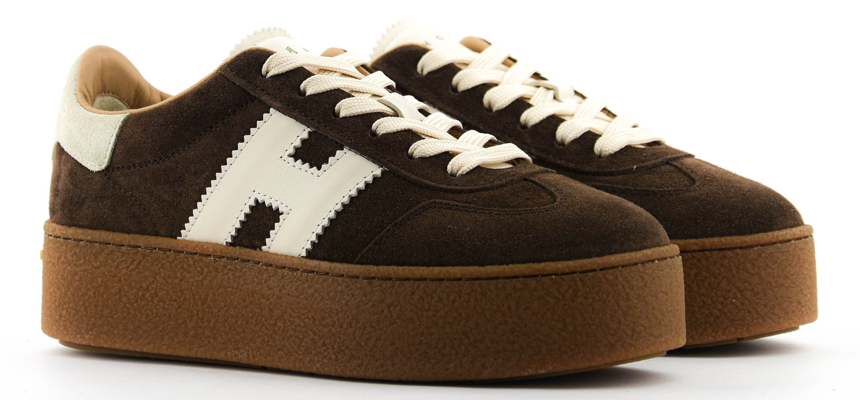 HOGAN PLATFORM SNEAKER BROWN SUEDE