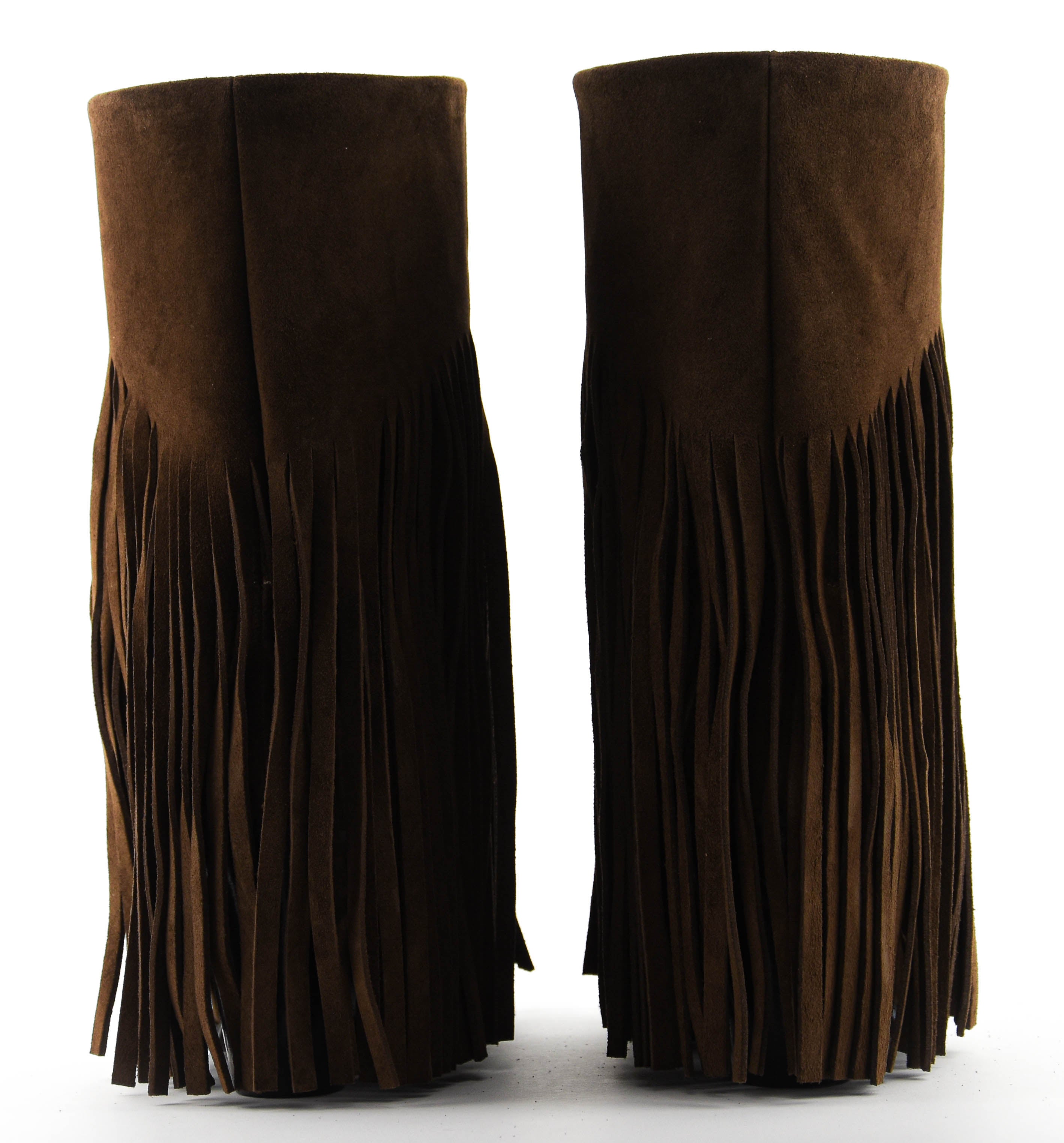 TORAL DONNA BASKET SUEDE FRINGE BOOT BROWN