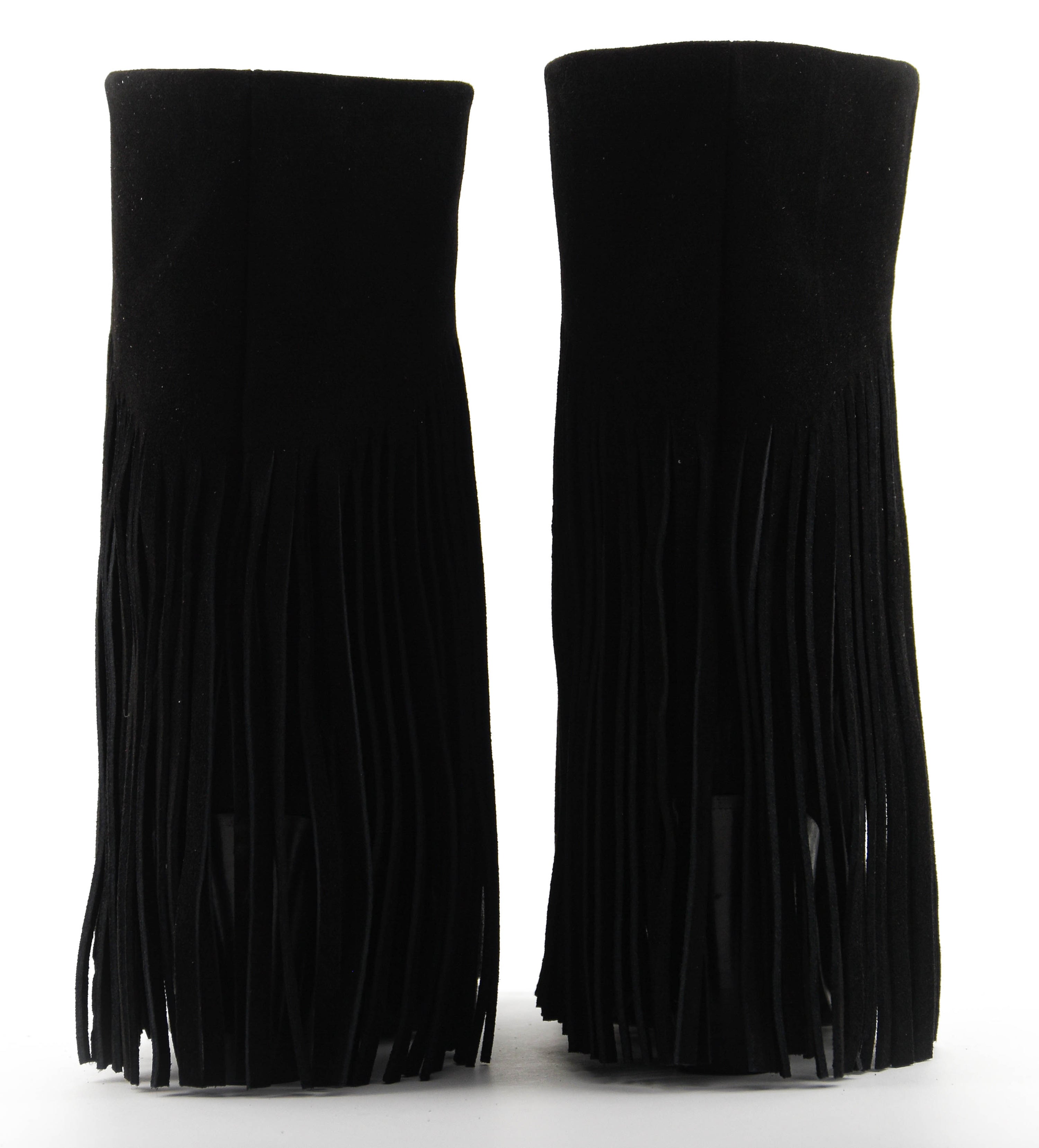 TORAL DONNA BASKET SUEDE FRINGE BOOT BLACK