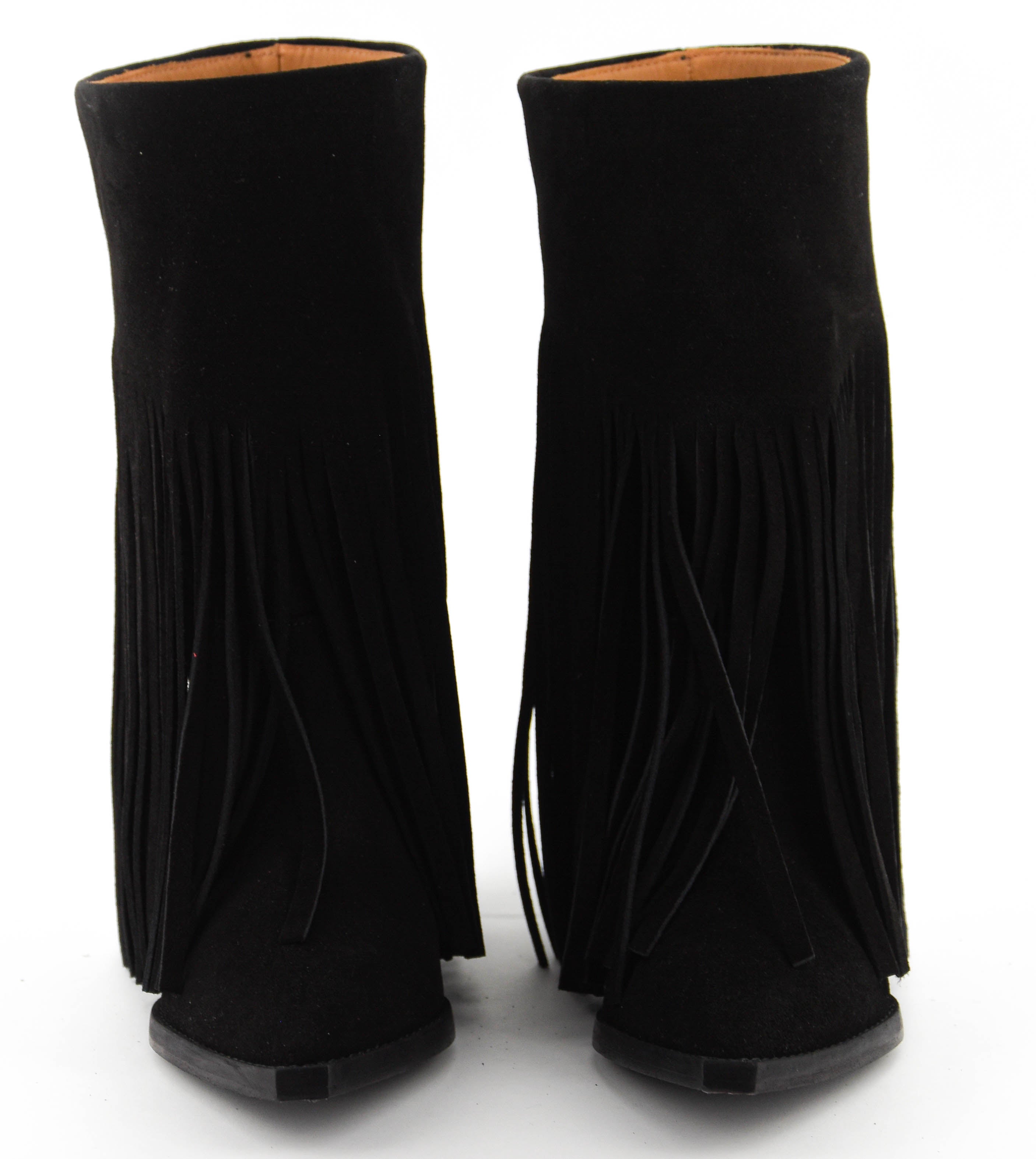 TORAL DONNA BASKET SUEDE FRINGE BOOT BLACK