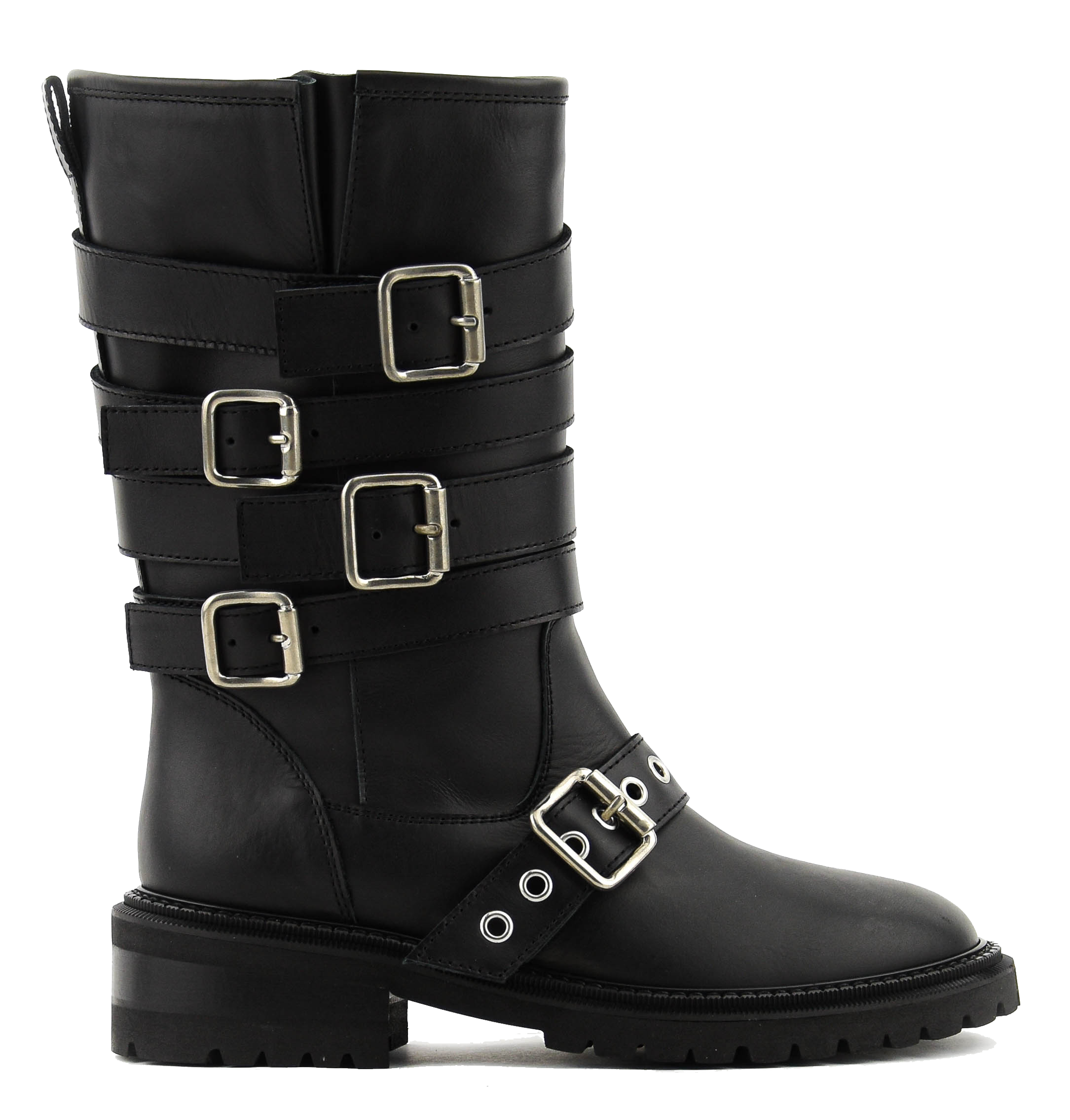 PAUL WARMER MULTI BUCKLE BIKER BLACK