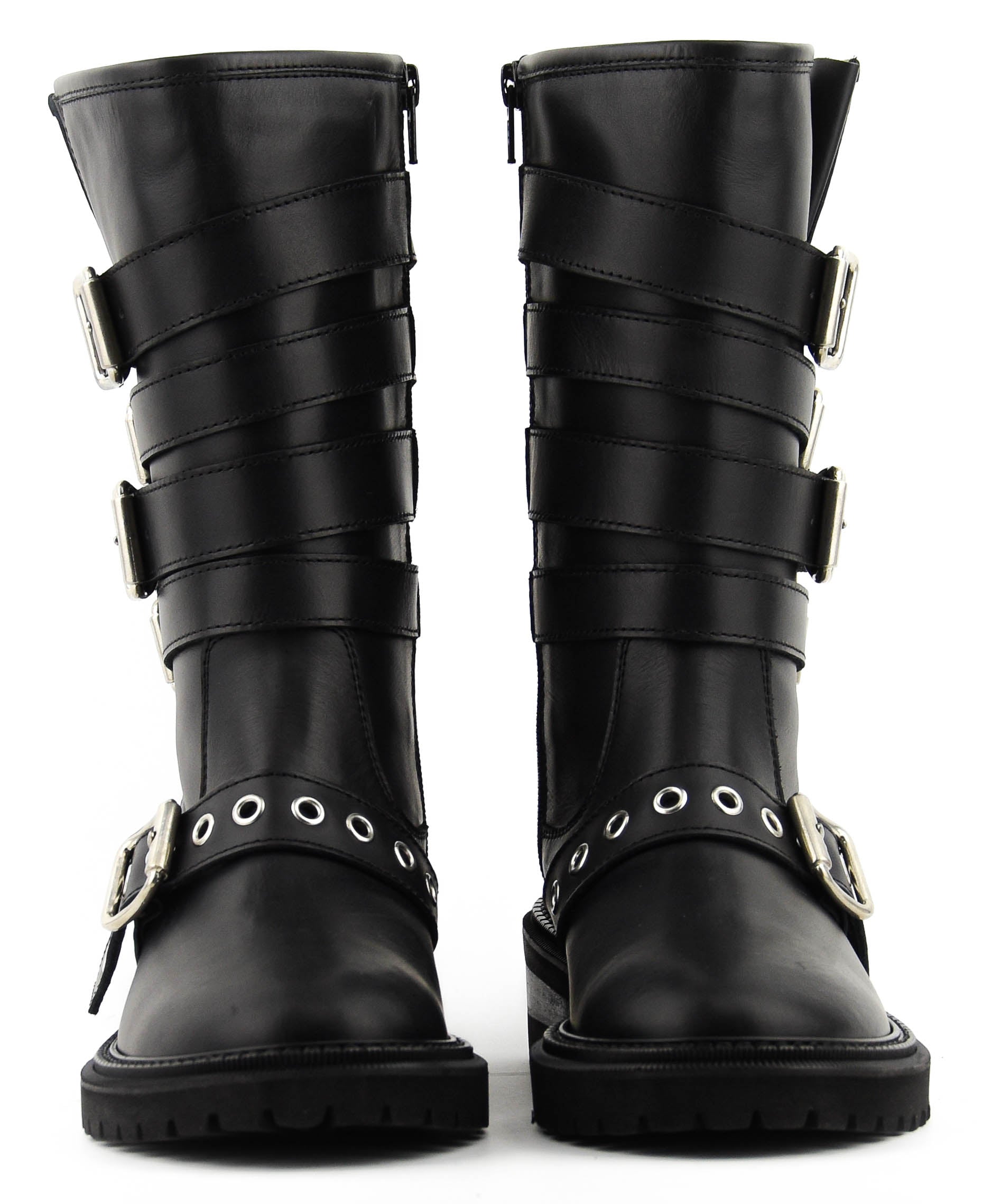 PAUL WARMER MULTI BUCKLE BIKER BLACK