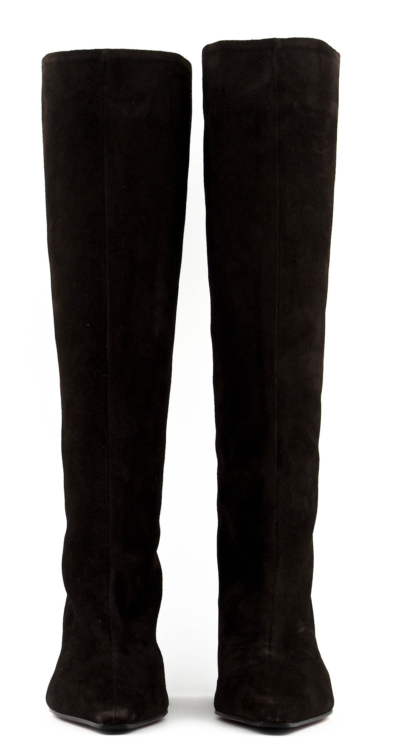 PAUL WARMER BOOT KITTEN HEEL DARK BROWN SUEDE