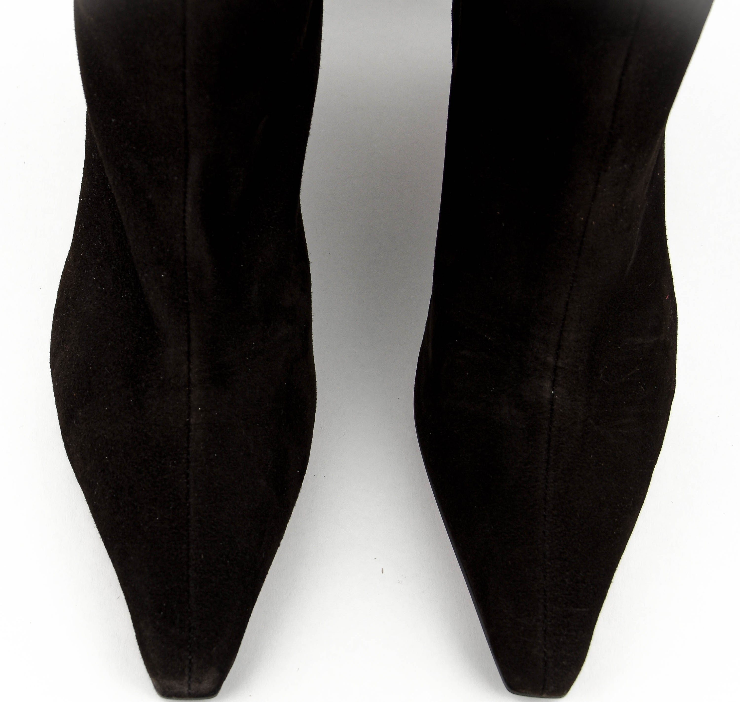 PAUL WARMER BOOT KITTEN HEEL DARK BROWN SUEDE