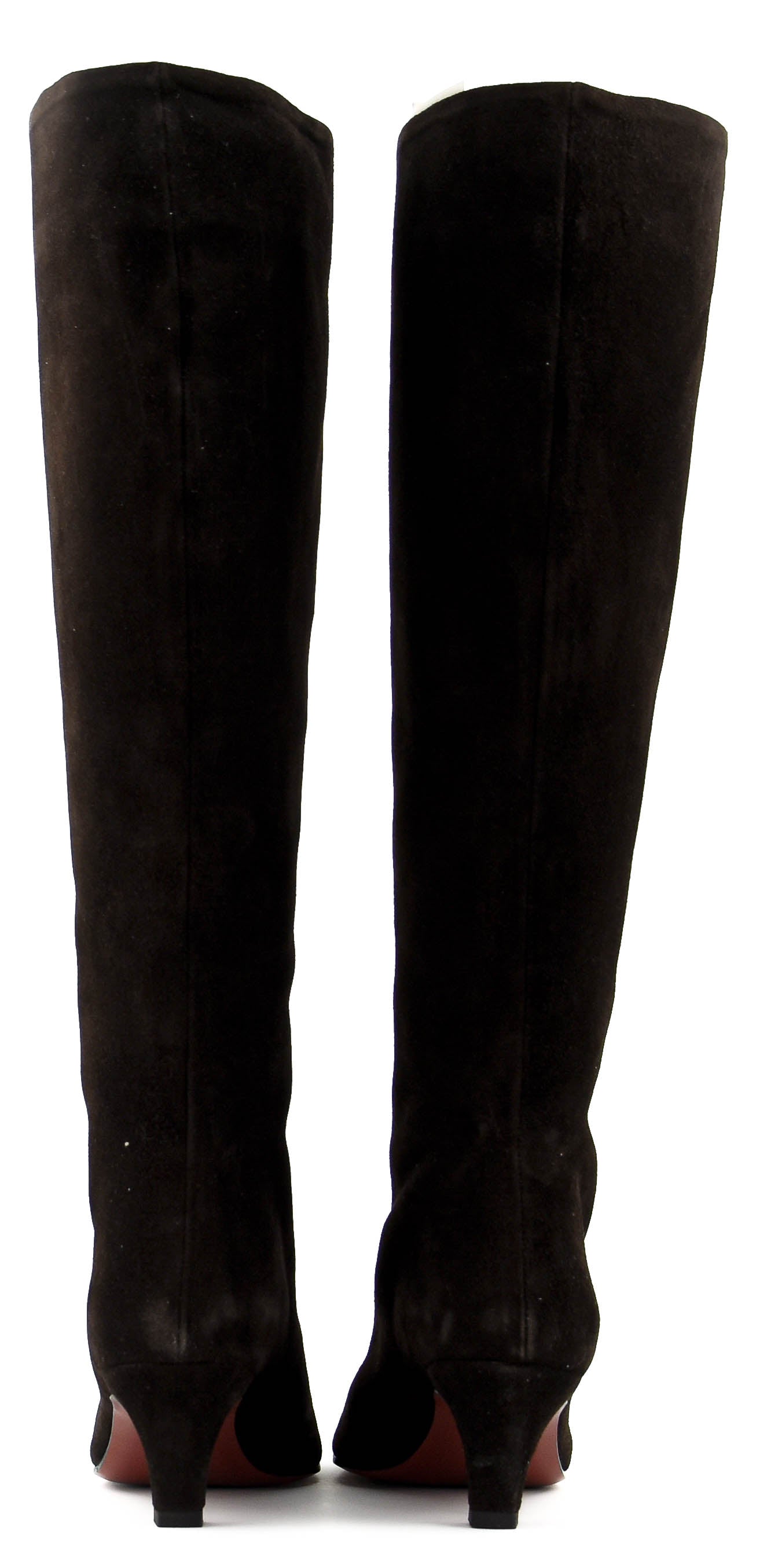 PAUL WARMER BOOT KITTEN HEEL DARK BROWN SUEDE