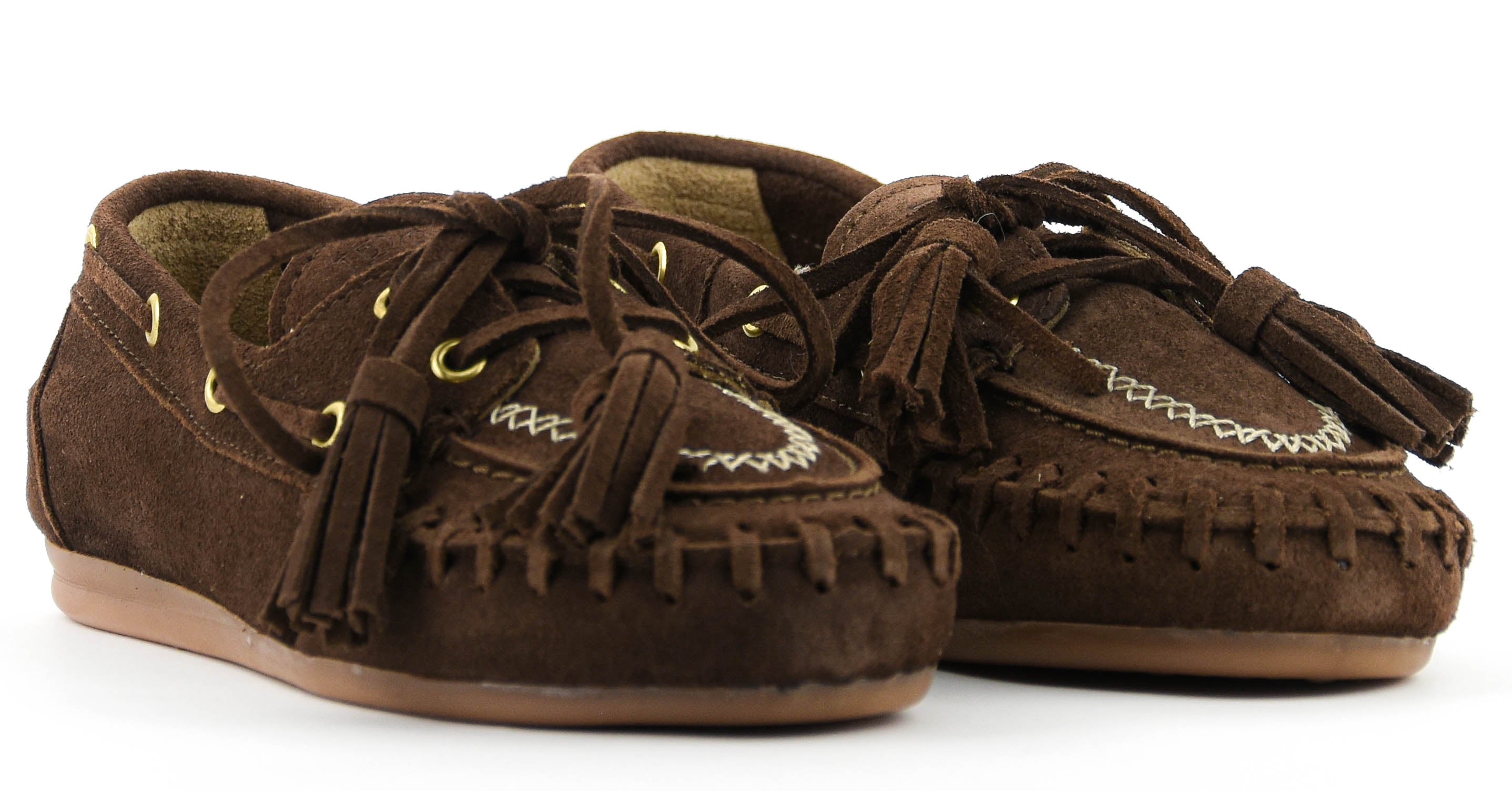 POSA BOAT LOAFER FRINGE DARK BROWN