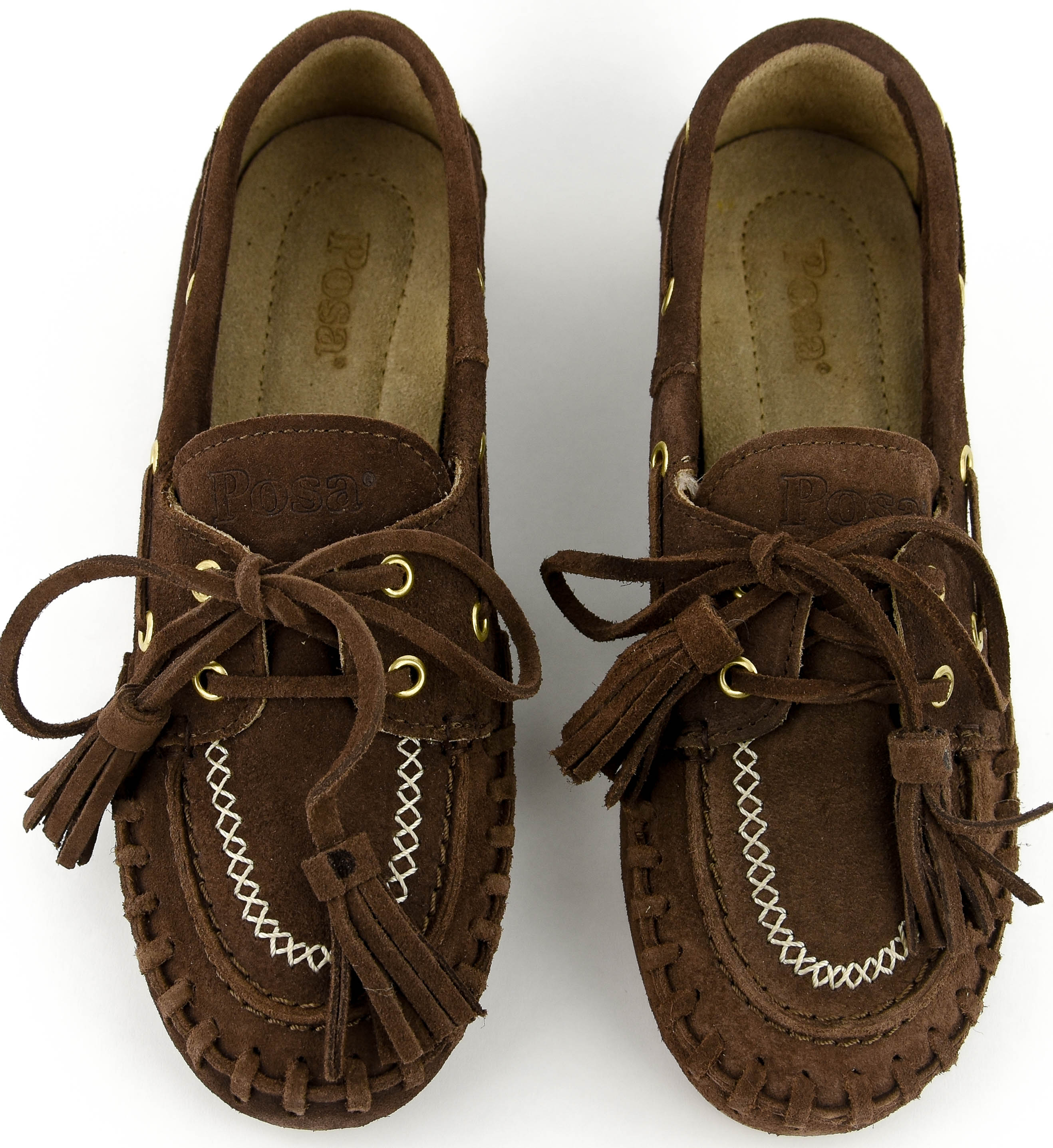POSA BOAT LOAFER FRINGE DARK BROWN