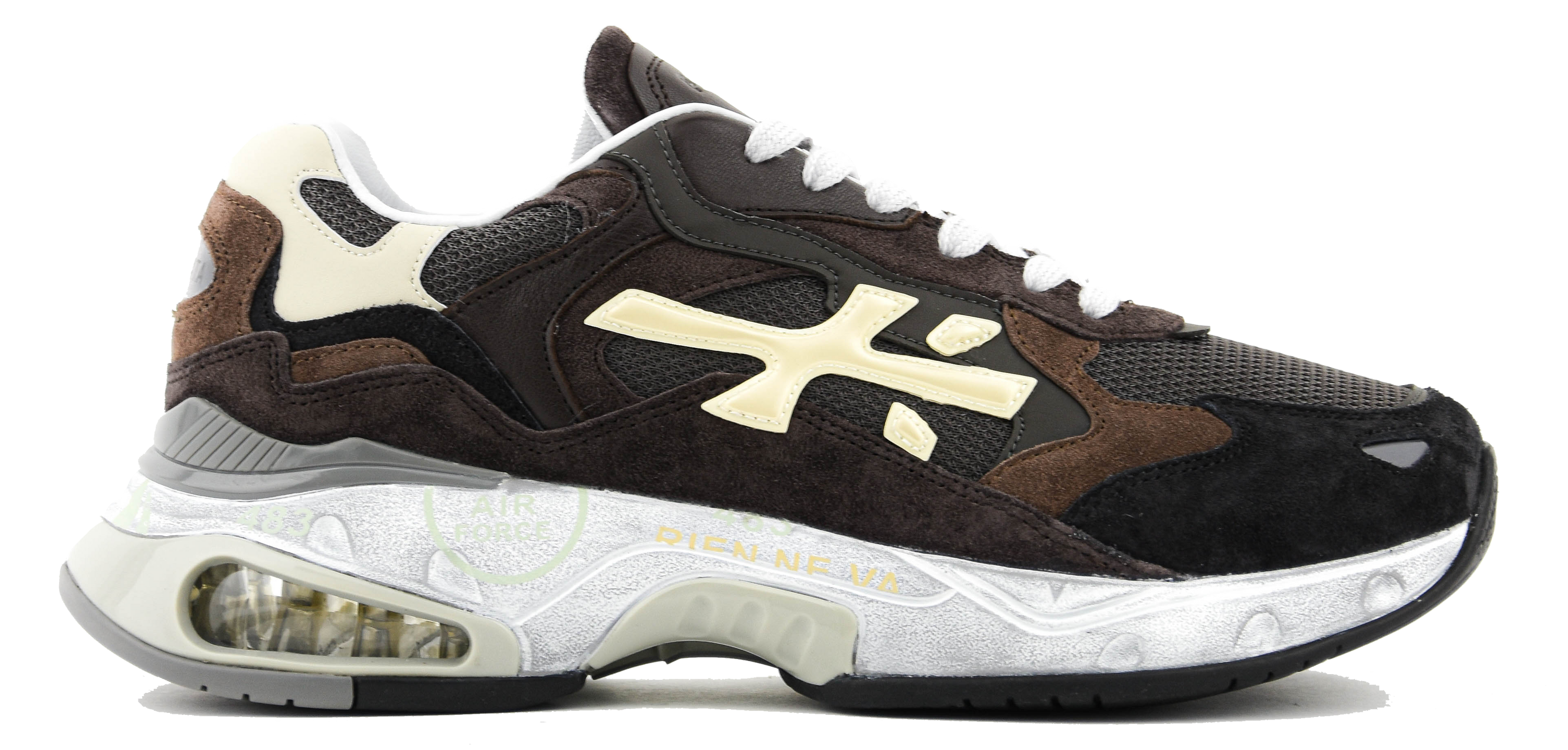 PREMIATA SHARKY SNEAKER BLACK BROWN