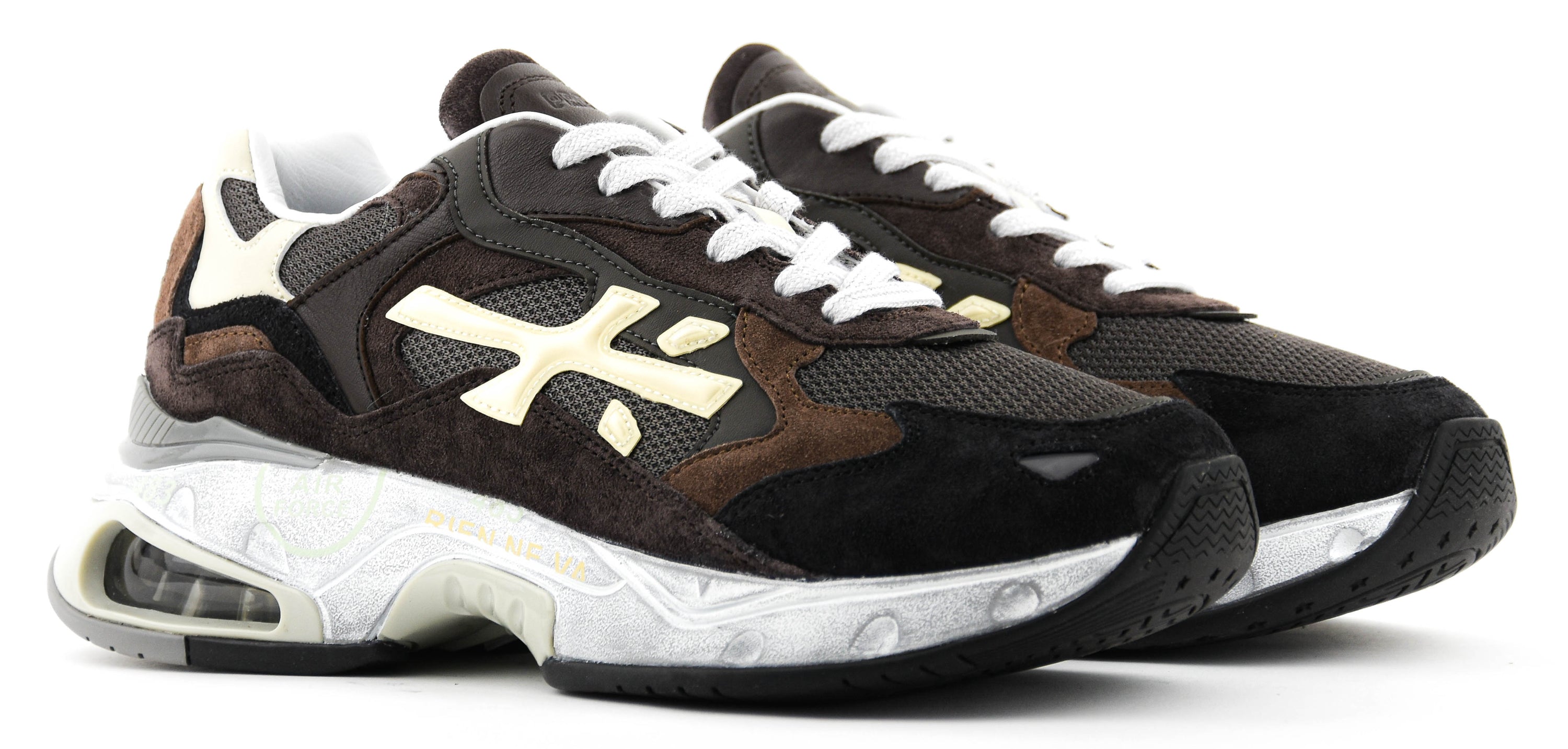 PREMIATA SHARKY SNEAKER BLACK BROWN