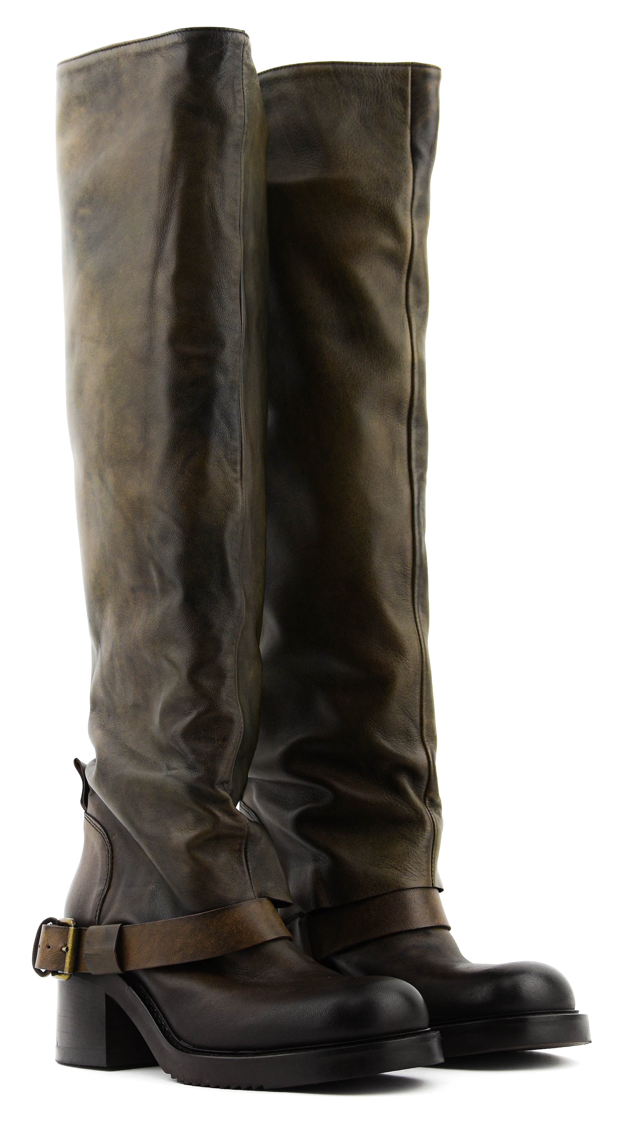ELENA IACHI HOODED BIKER BROWN