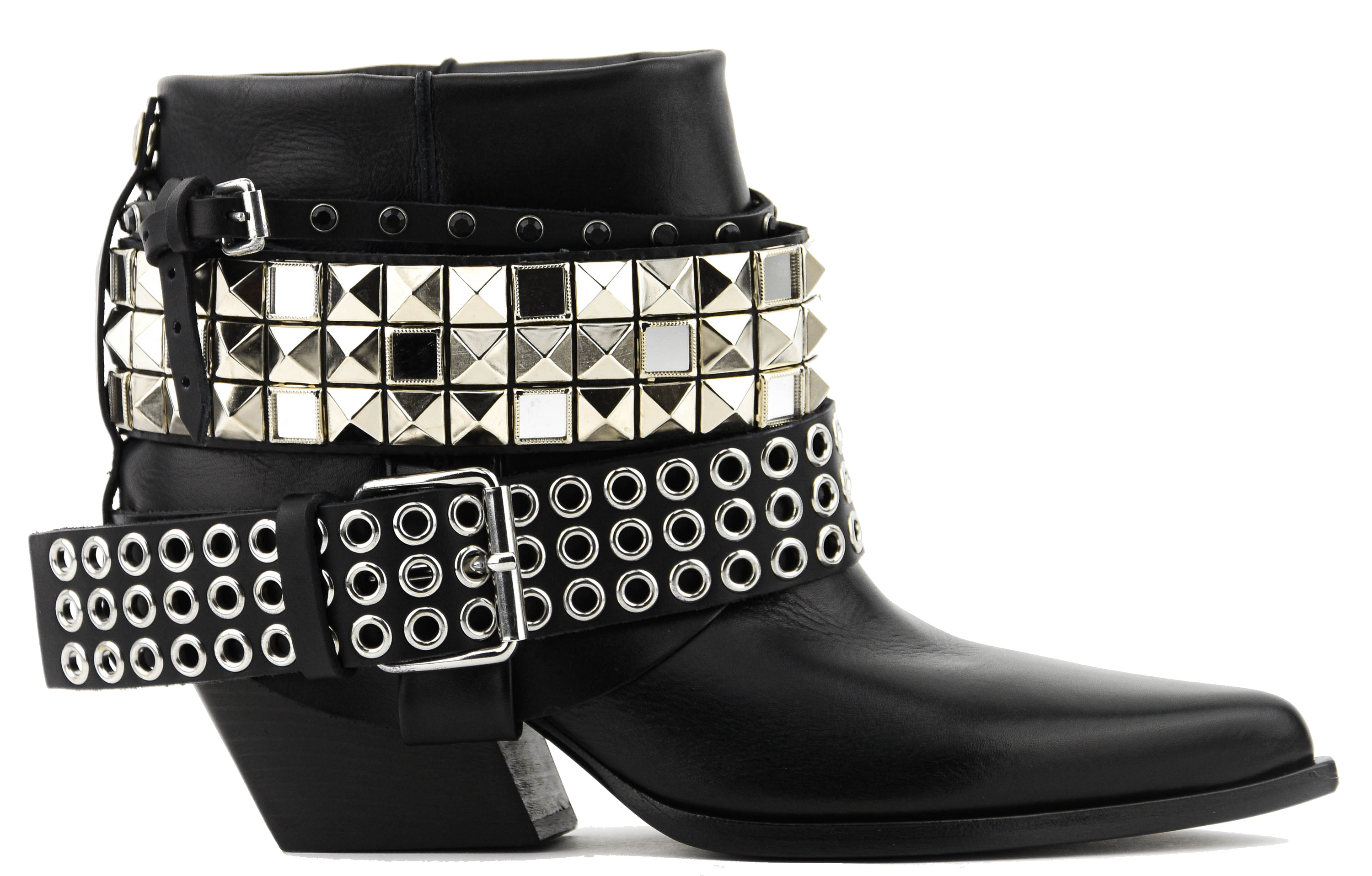 ELENA IACHI ARMOURED BOOTIE BLACK